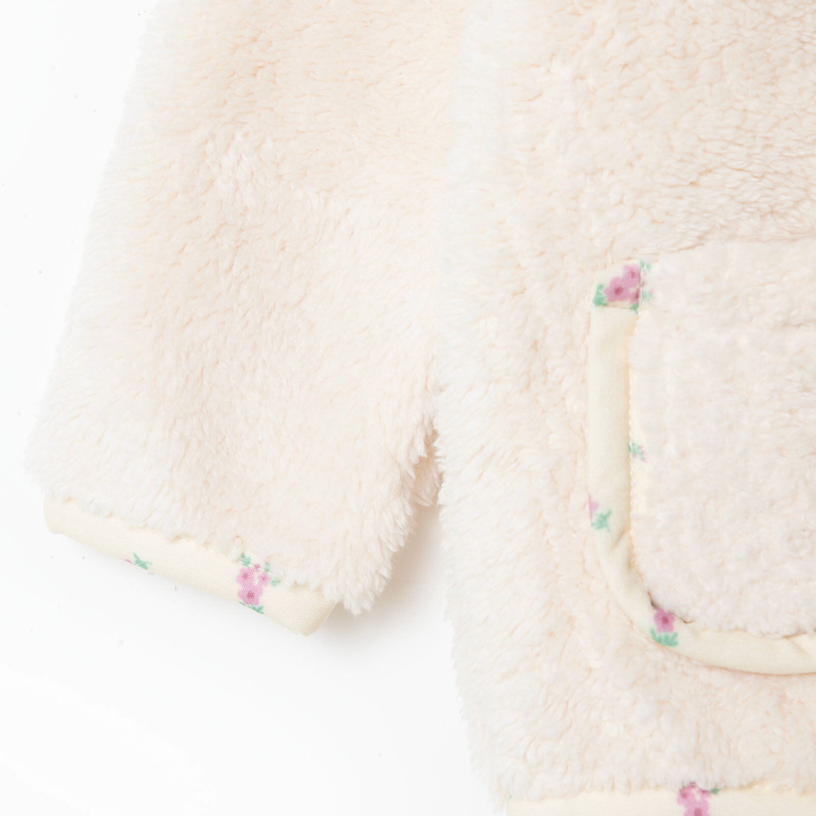 Kız Bebek Floral Teddy Bear Welsoft Hırka Bisiklet Yaka Uzun Kol