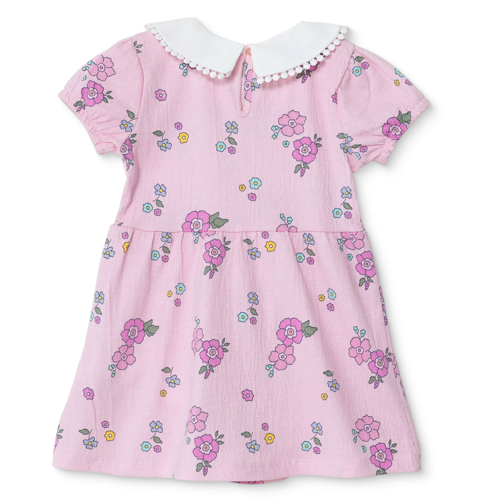 Kız Bebek Flower Garden Elbise Gömlek Yaka Kısa Kol