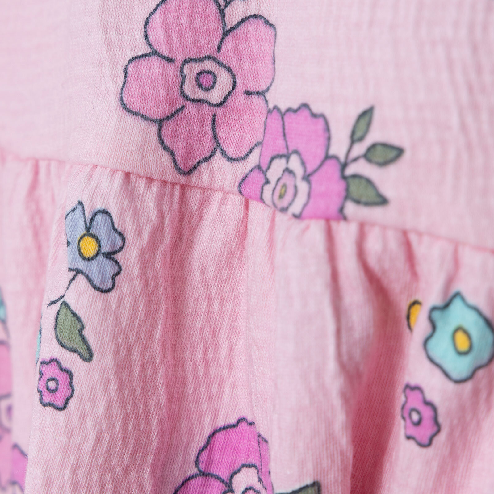 Kız Bebek Flower Garden Elbise Gömlek Yaka Kısa Kol