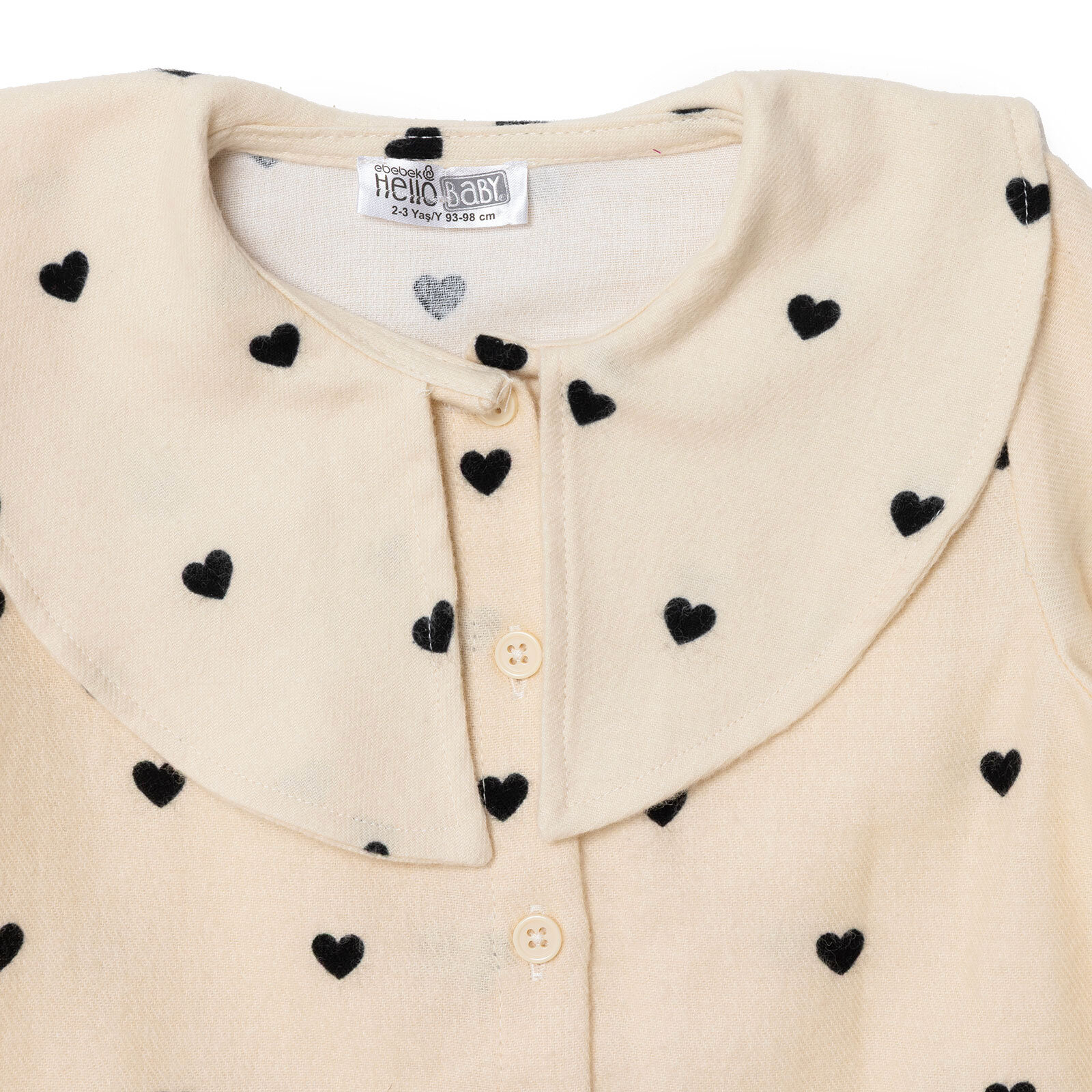 Kız Bebek Gömlek Düğmeli Bebe Yaka Uzun Kol Kız Bebek Gömlek Düğmeli Bebe Yaka Uzun Kol