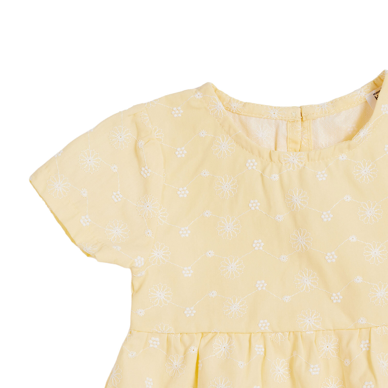 Kız Bebek Joyful Botanica Elbise Modelli Yaka Kısa Kol Reçme Paça