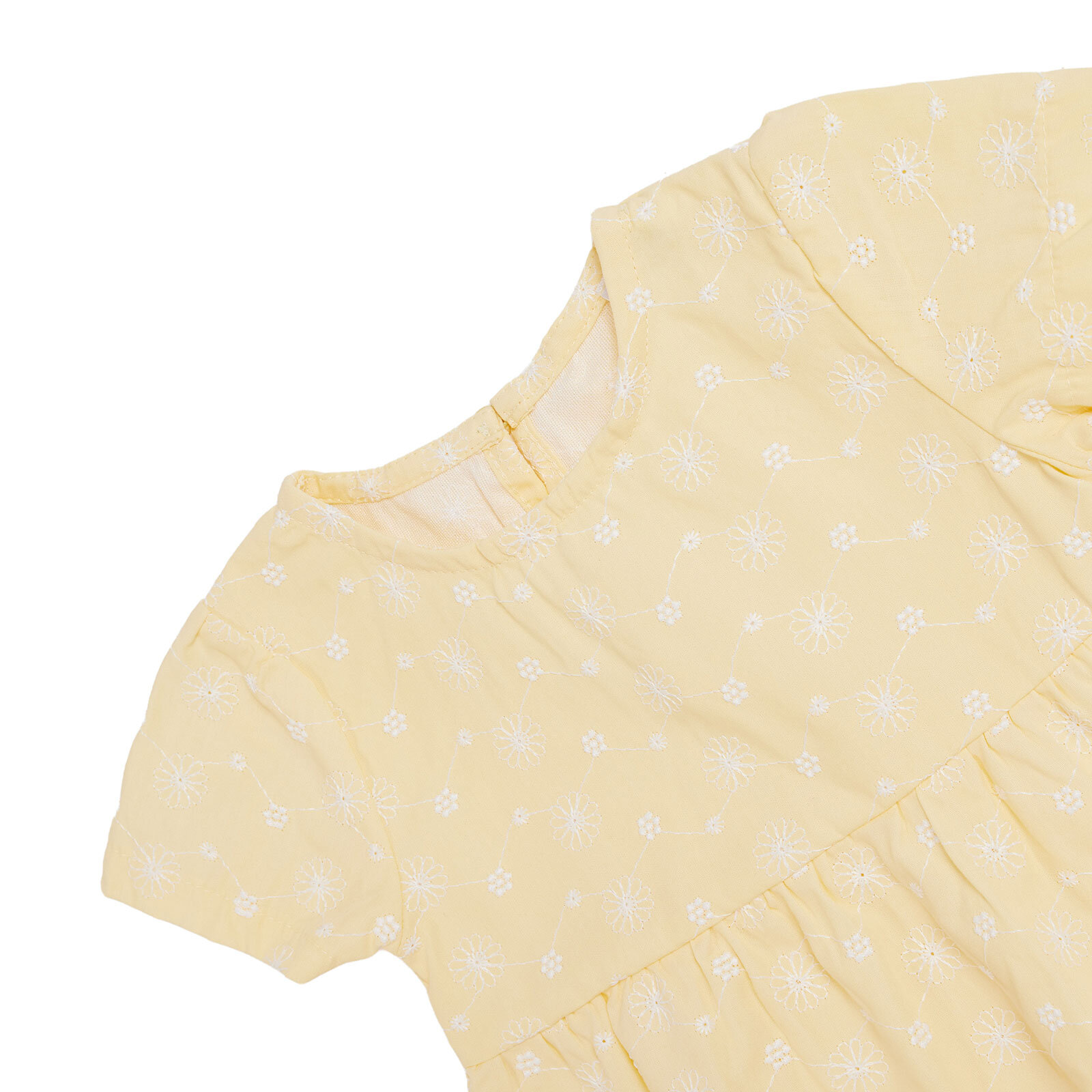 Kız Bebek Joyful Botanica Elbise Modelli Yaka Kısa Kol Reçme Paça