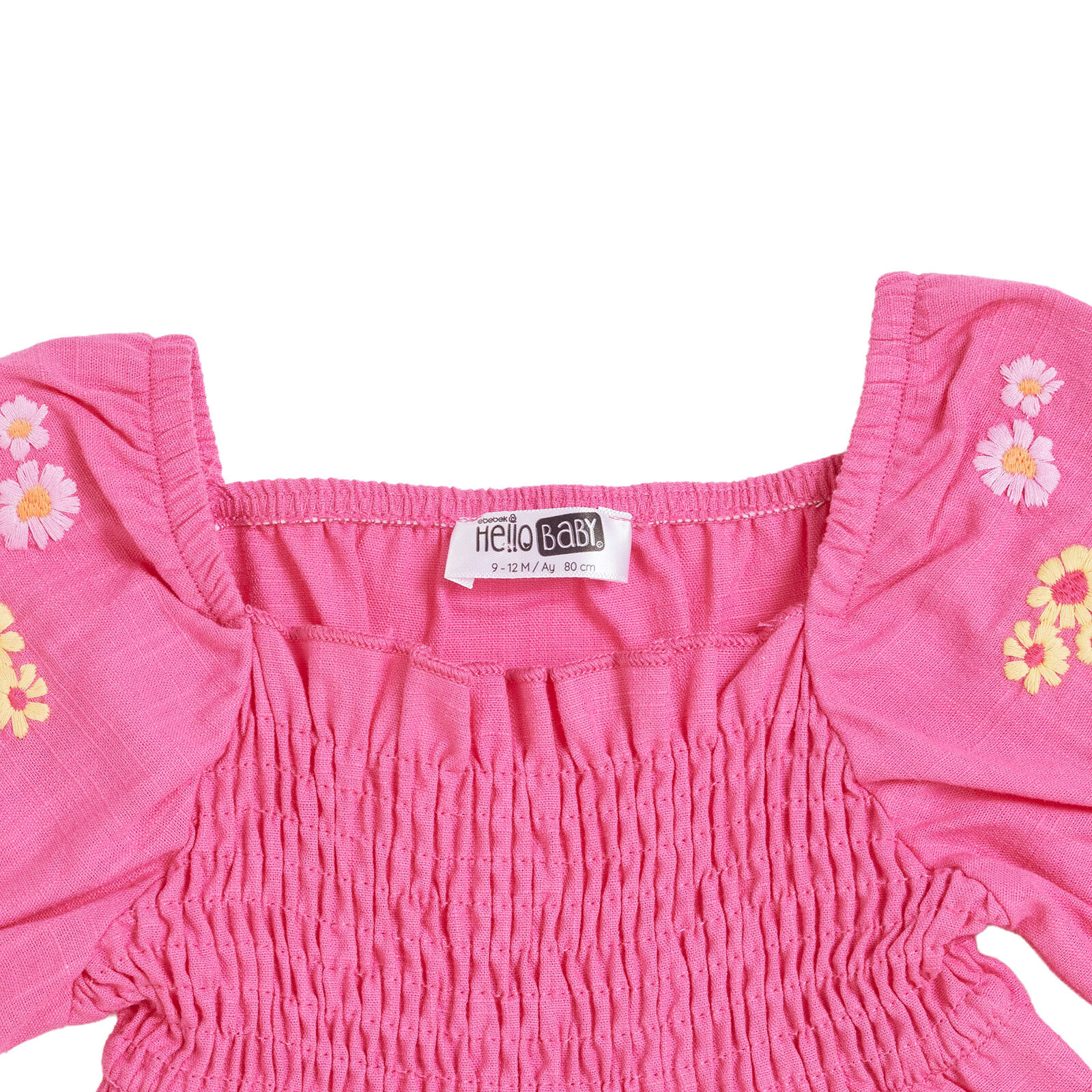 Kız Bebek Joyful Botanica Kısa Tulum Modelli Yaka Kısa Kol Reçme Paça