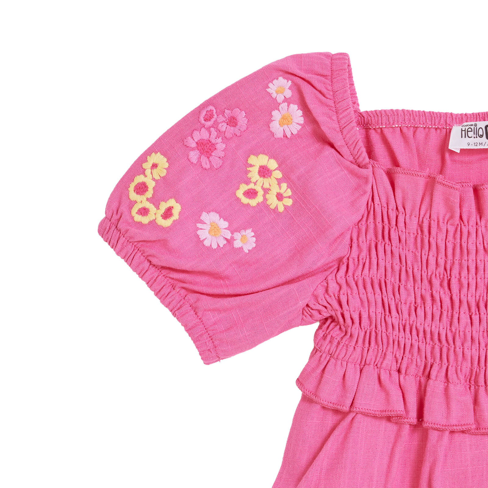 Kız Bebek Joyful Botanica Kısa Tulum Modelli Yaka Kısa Kol Reçme Paça