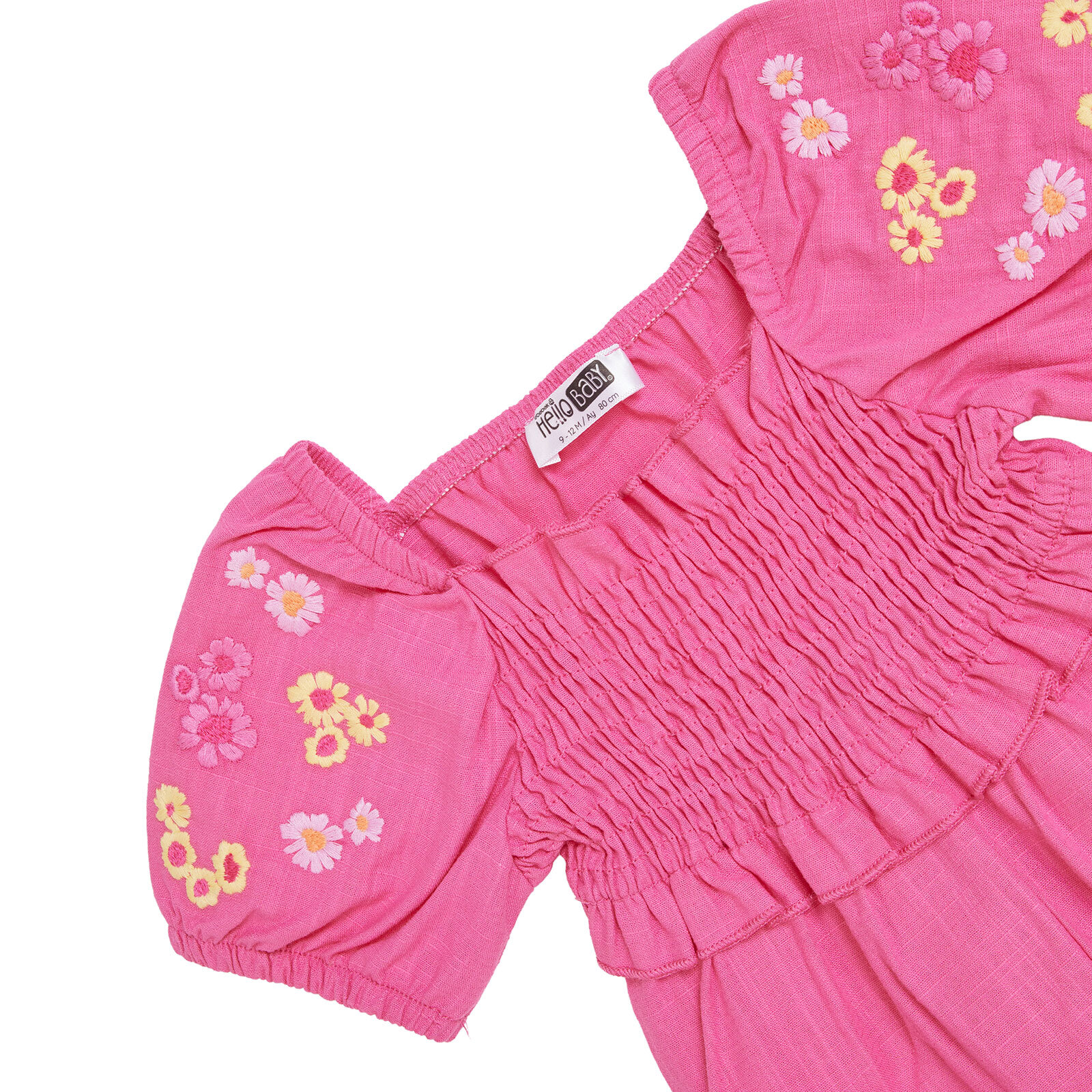 Kız Bebek Joyful Botanica Kısa Tulum Modelli Yaka Kısa Kol Reçme Paça