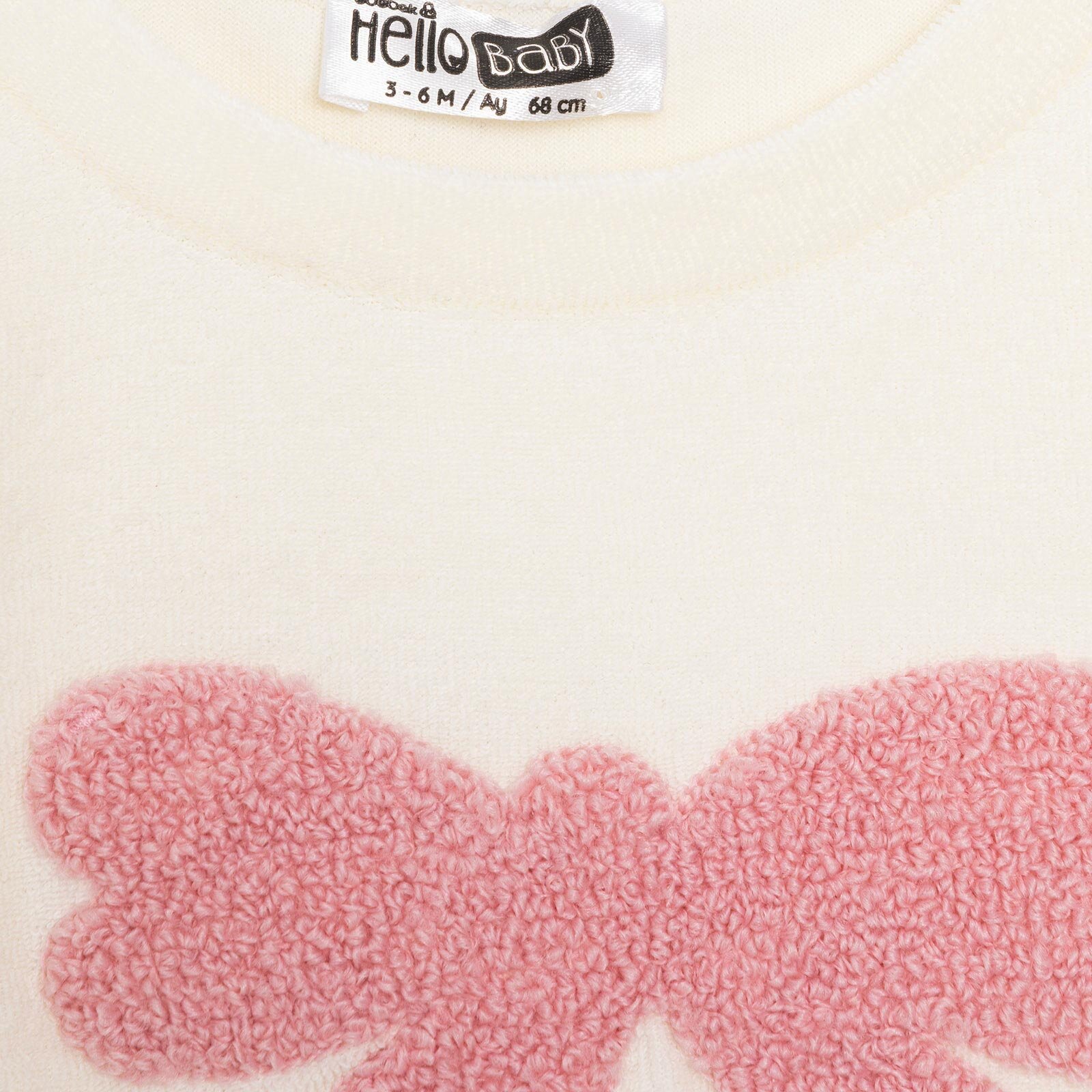 Kız Bebek Kadife Pijama Takımı Bisiklet Yaka Uzun Kol Ribanalı Paça