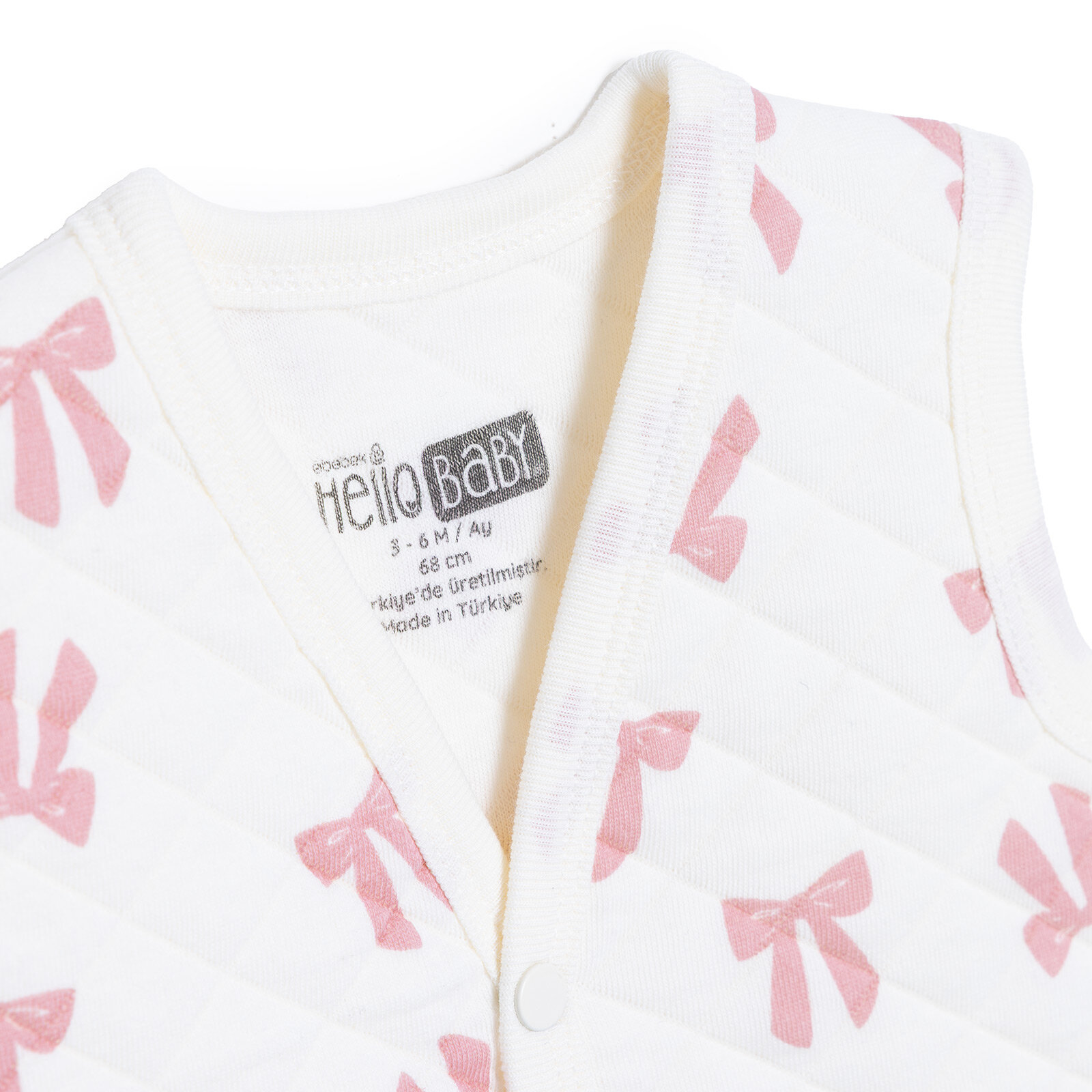 Kız Bebek Kapitone Yelek V Yaka Atlet Kol