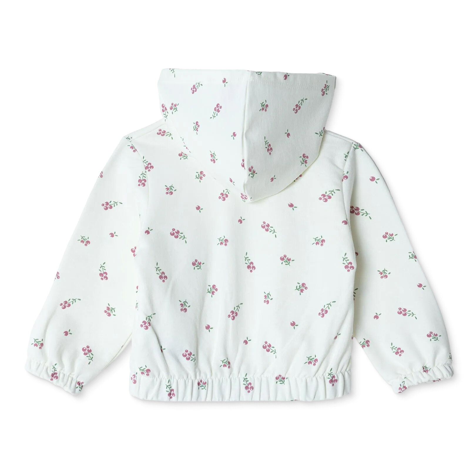 Kız Bebek Kapüşonlu Hırka İki İplik Kapüşonlu Yaka  Uzun Kol