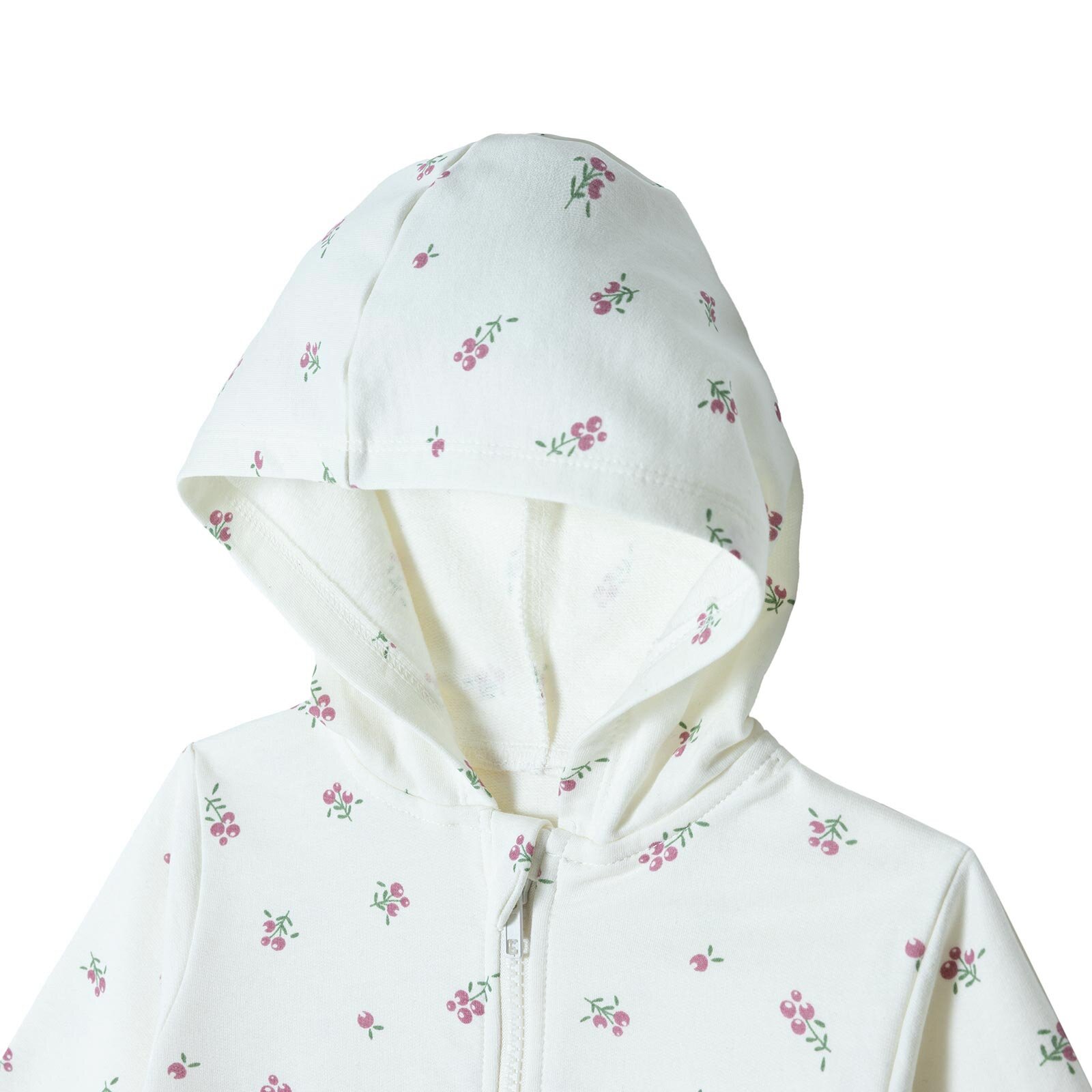 Kız Bebek Kapüşonlu Hırka İki İplik Kapüşonlu Yaka  Uzun Kol