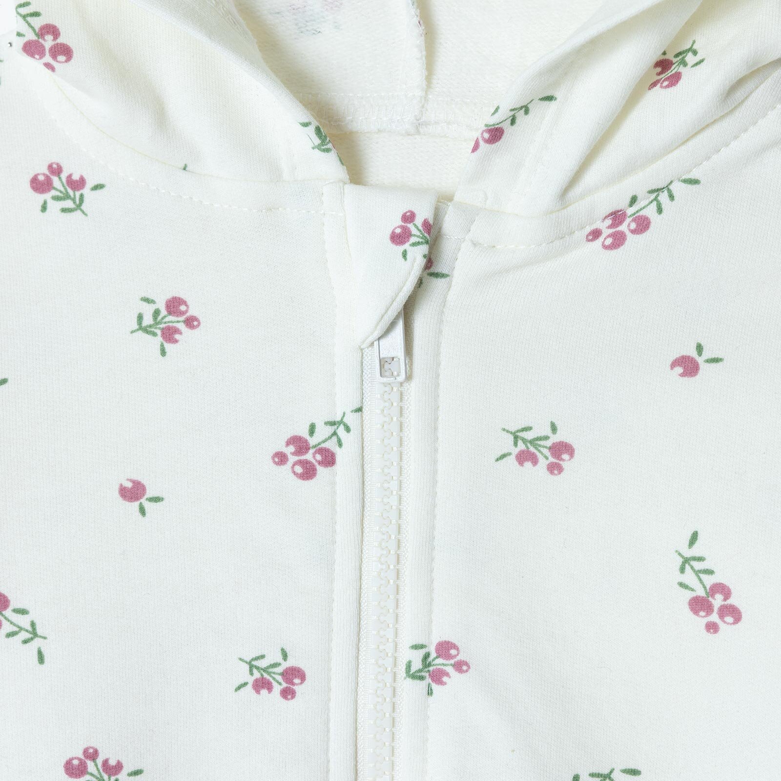 Kız Bebek Kapüşonlu Hırka İki İplik Kapüşonlu Yaka  Uzun Kol