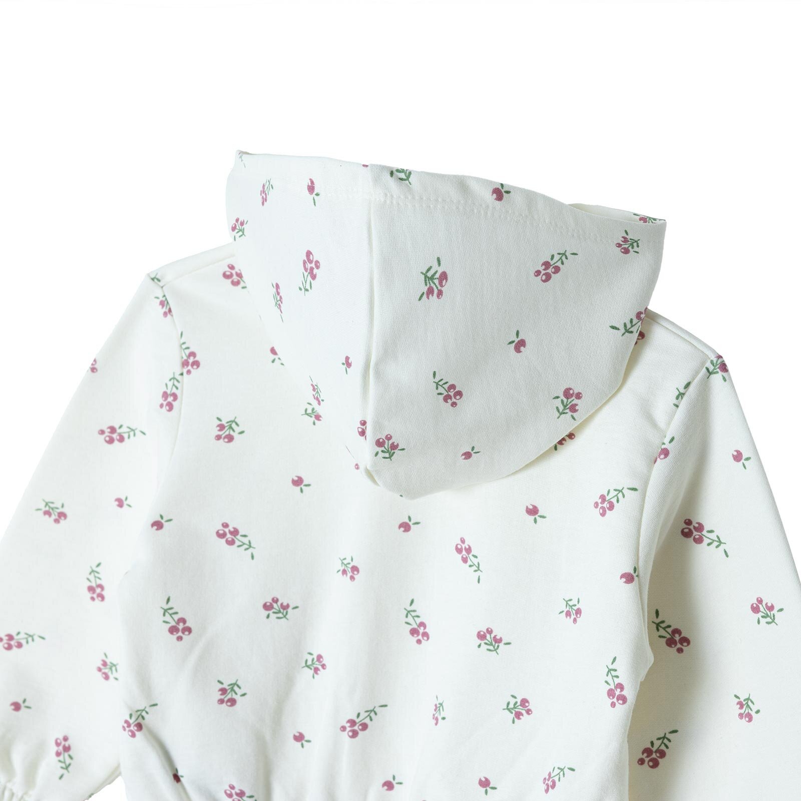 Kız Bebek Kapüşonlu Hırka İki İplik Kapüşonlu Yaka  Uzun Kol