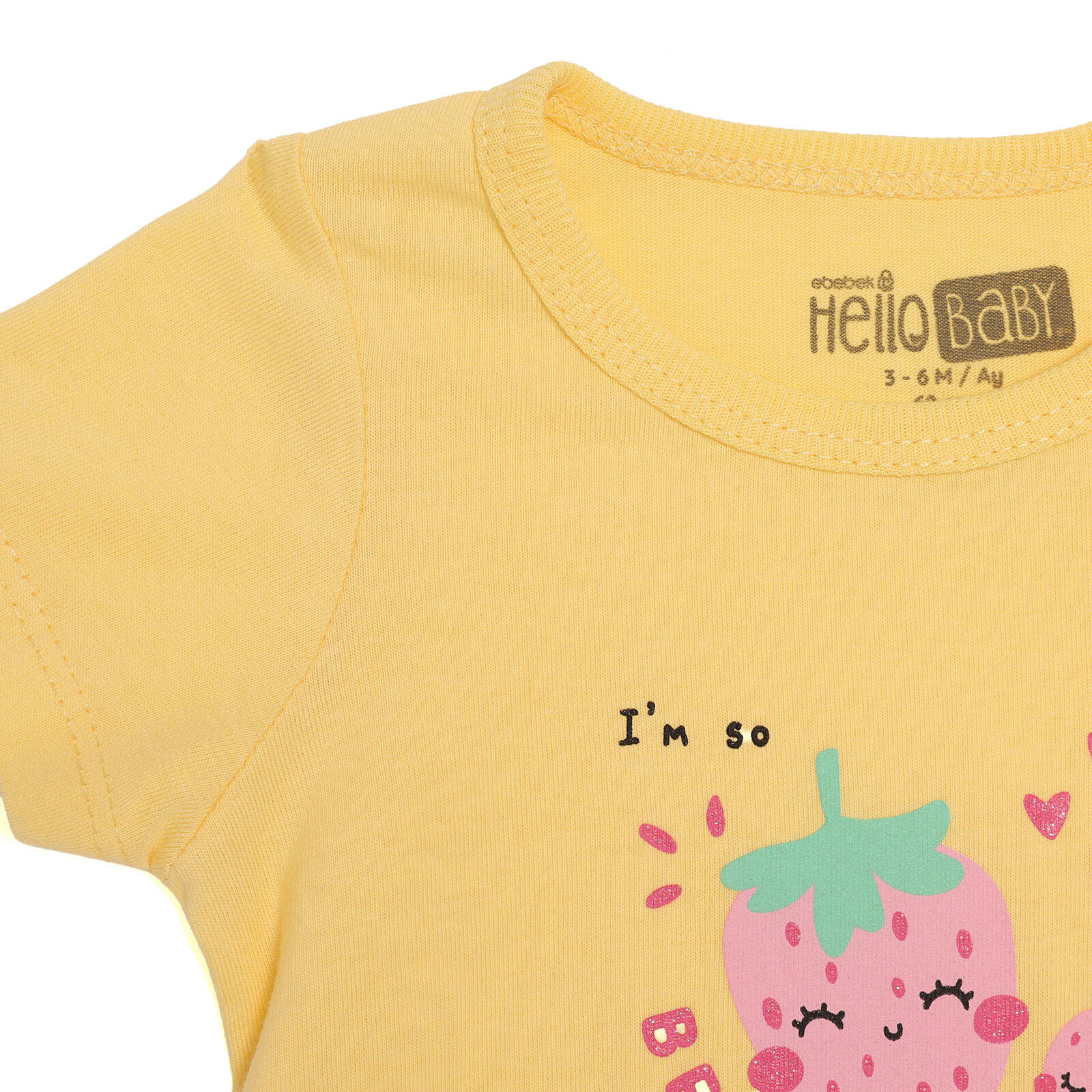 Kız Bebek Kısa Kol Body Çıtçıtlı Yaka Kısa Kol