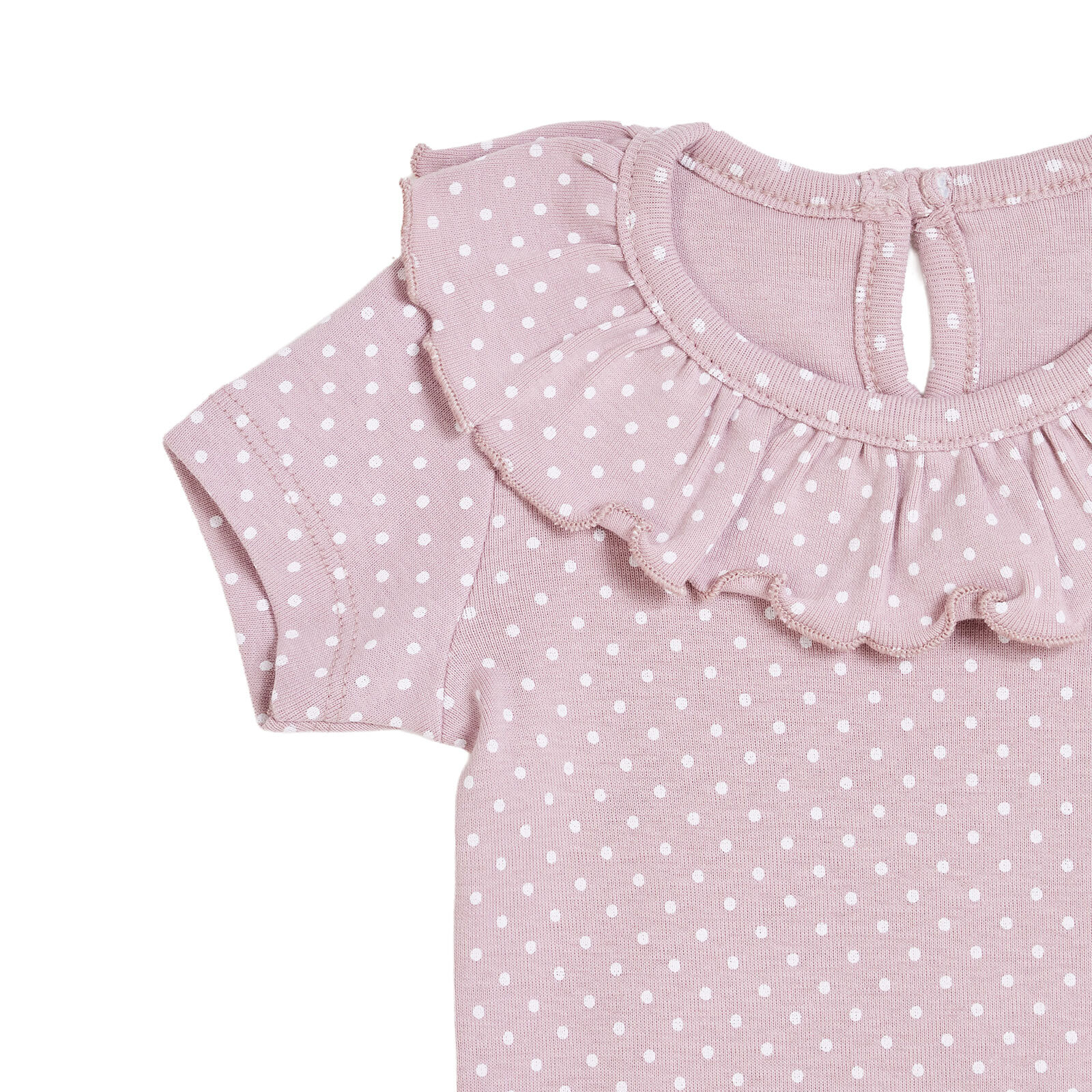 Kız Bebek Kısa Kol Body Ribana Çıtçıtlı Yaka Kısa Kol