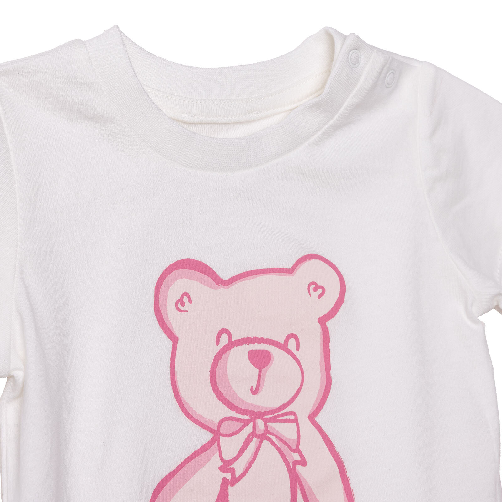 Kız Bebek Kısa Kol Pijama Takımı Bisiklet Yaka Kısa Kol Reçme Paça