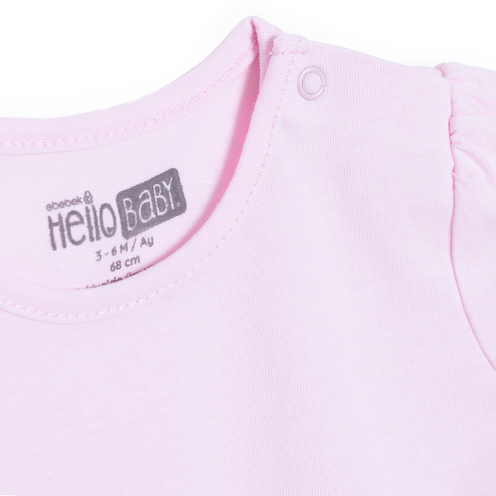 Kız Bebek Kısa Kol Pijama Takımı Bisiklet Yaka Kısa Kol Reçme Paça