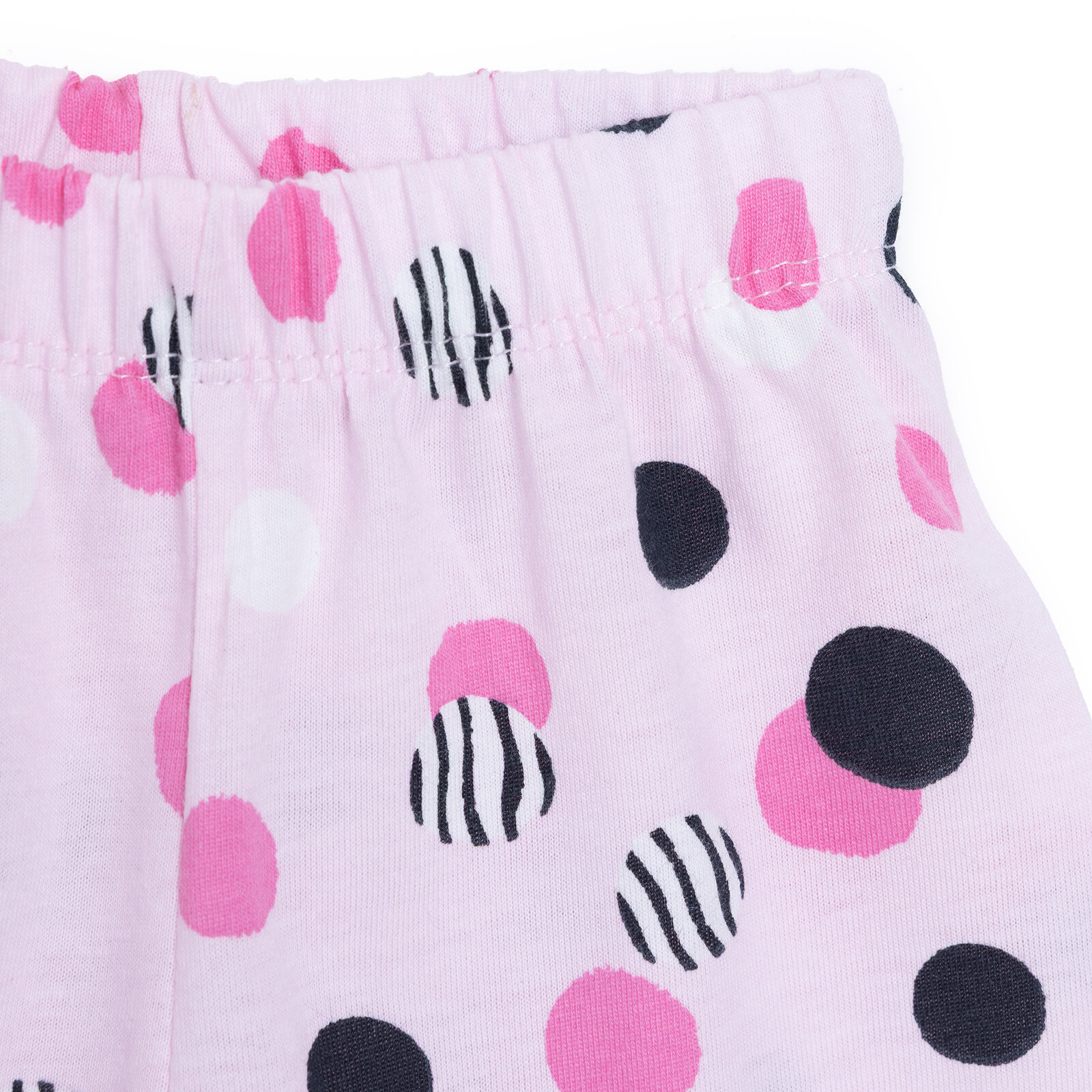 Kız Bebek Kısa Kol Pijama Takımı Bisiklet Yaka Kısa Kol Reçme Paça