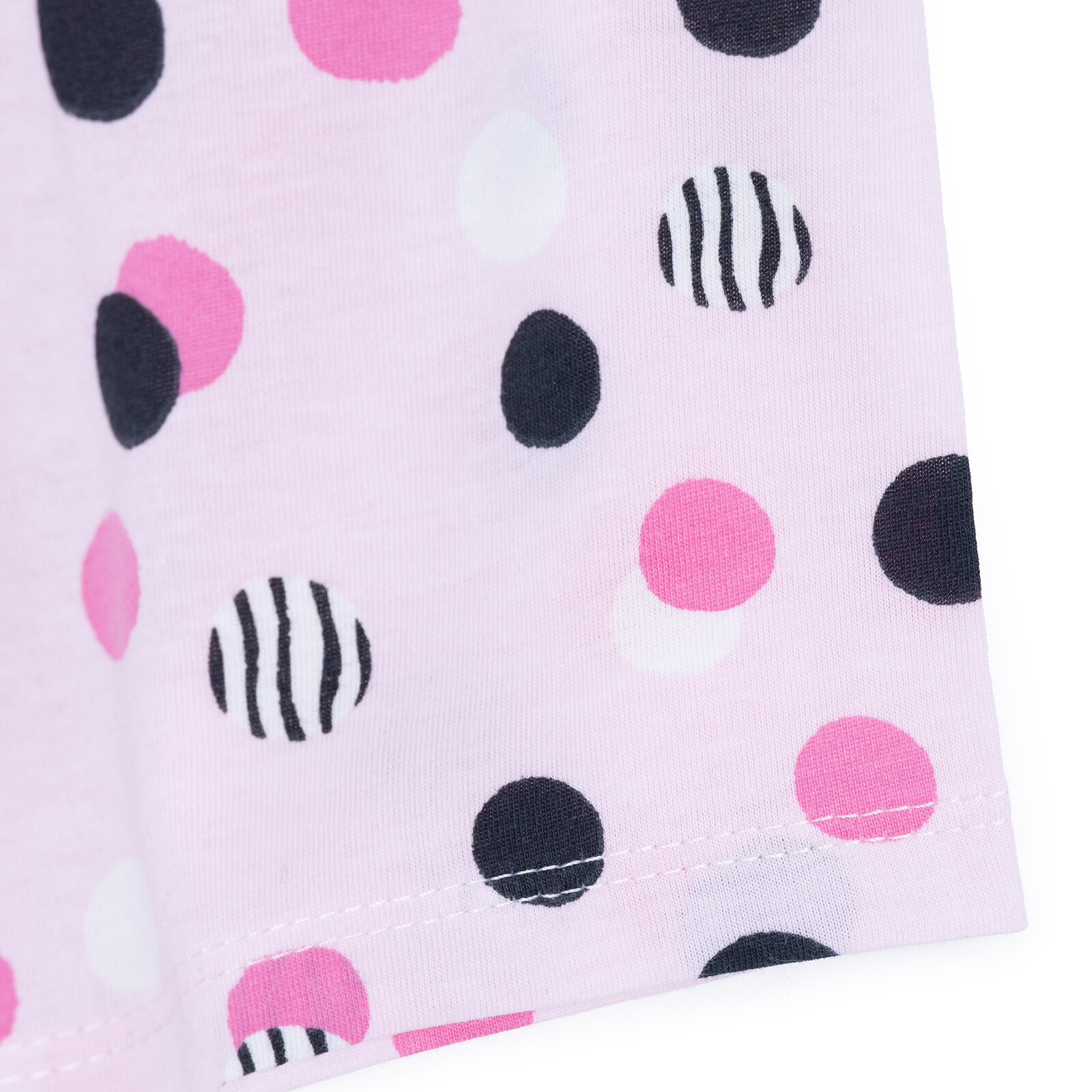 Kız Bebek Kısa Kol Pijama Takımı Bisiklet Yaka Kısa Kol Reçme Paça