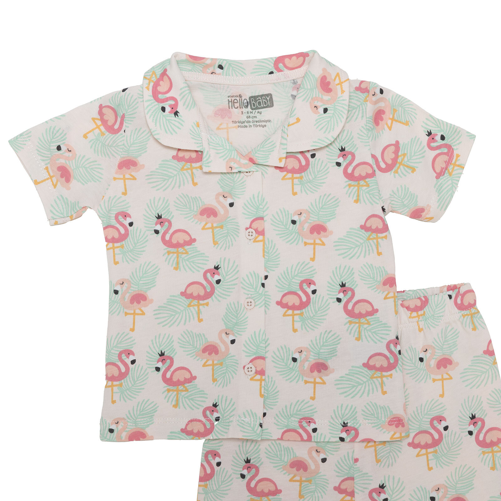 Kız Bebek Kısa Kol Pijama Takımı Süprem Bebe Yaka Kısa Kol Reçme Paça Kız Bebek Kısa Kol Pijama Takımı Süprem Bebe Yaka Kısa Kol Reçme Paça