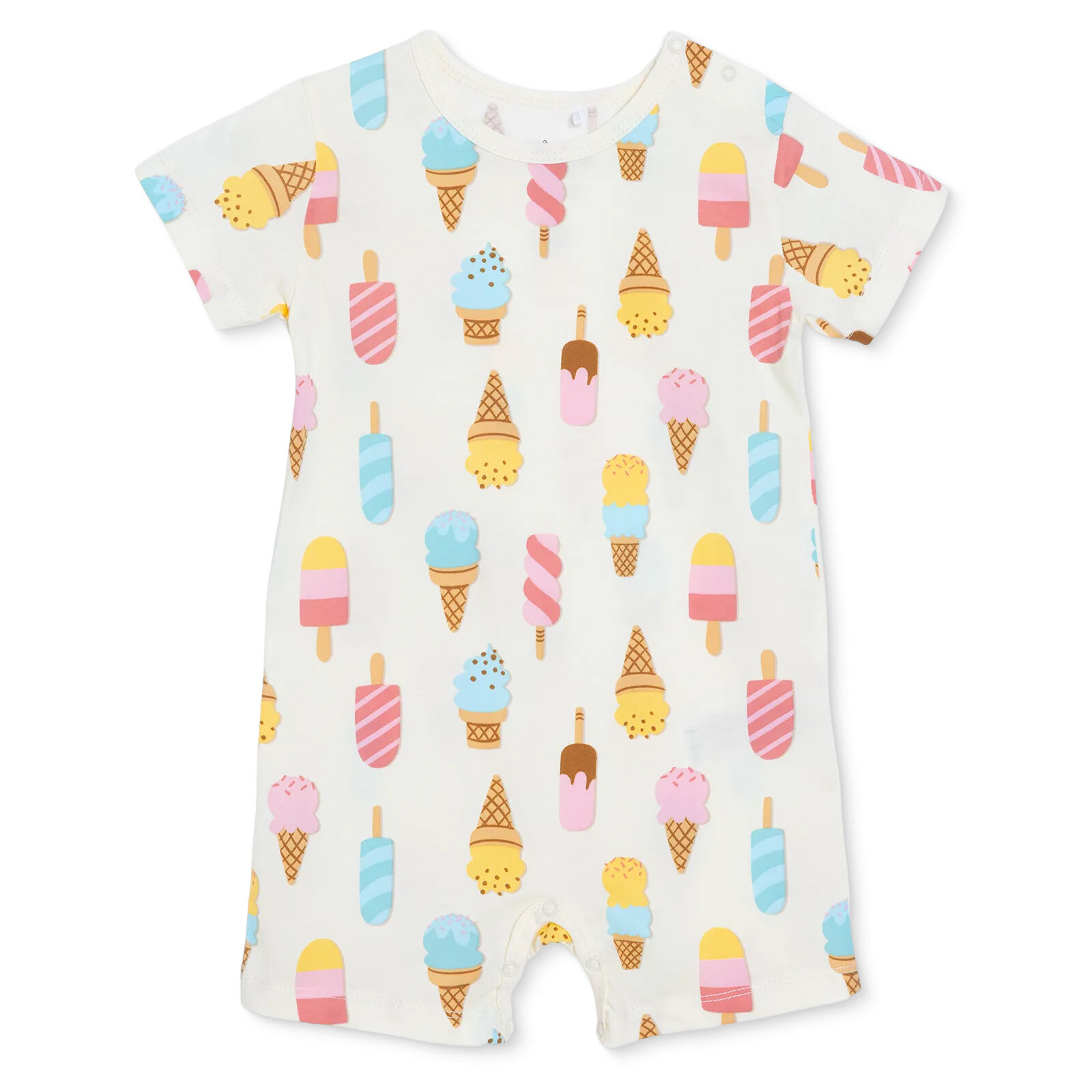 Kız Bebek Kısa Tulum Fırfırlı Yaka Kısa Kol Reçme Paça