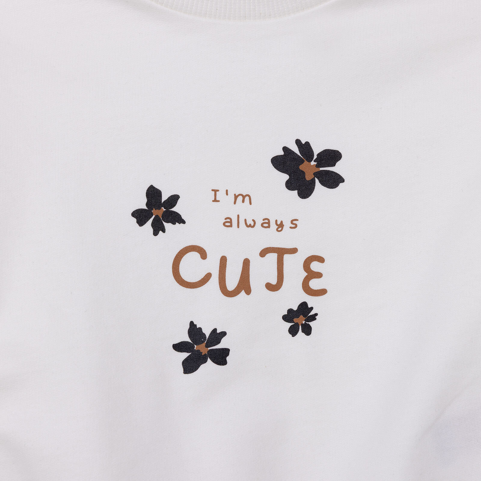 Kız Bebek Leopar Eşofman Takımı Üç İplik Çıtçıtlı Yaka Uzun Kol Lastikli Paça