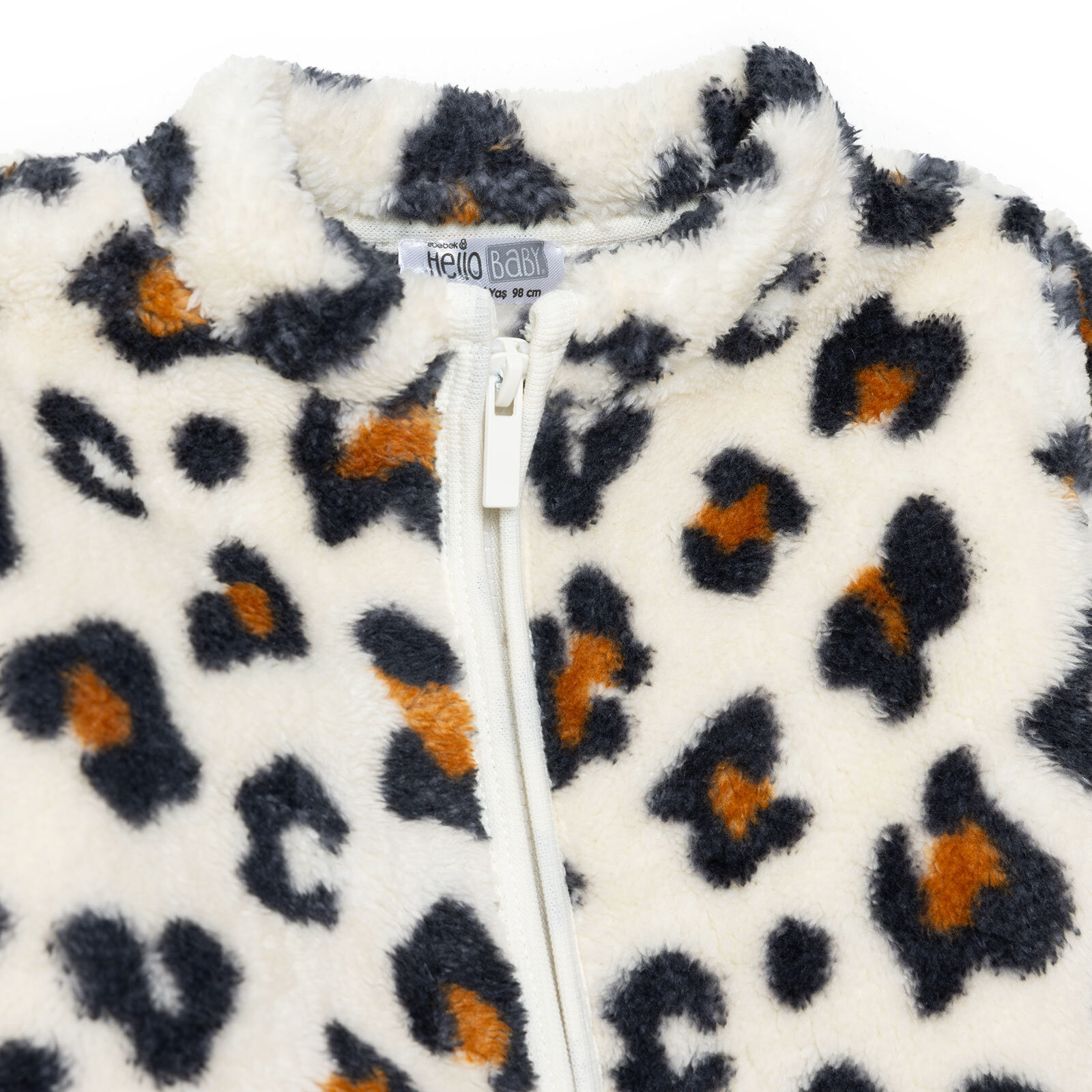 Kız Bebek Leopar Welsoft Hırka Peluş Uzun Kol Kız Bebek Leopar Welsoft Hırka Peluş Uzun Kol