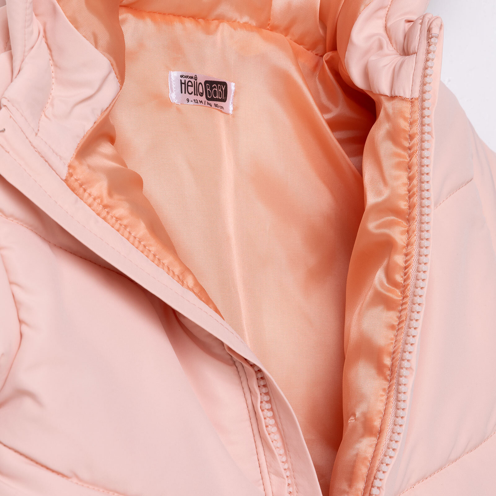 Kız Bebek Mont Fermuarlı Uzun Kol