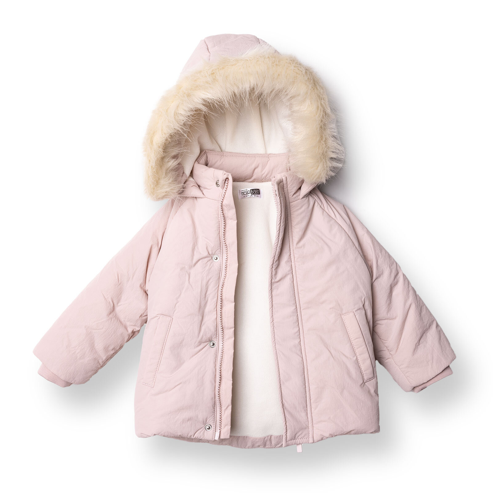 Kız Bebek Mont Fermuarlı Uzun Kol