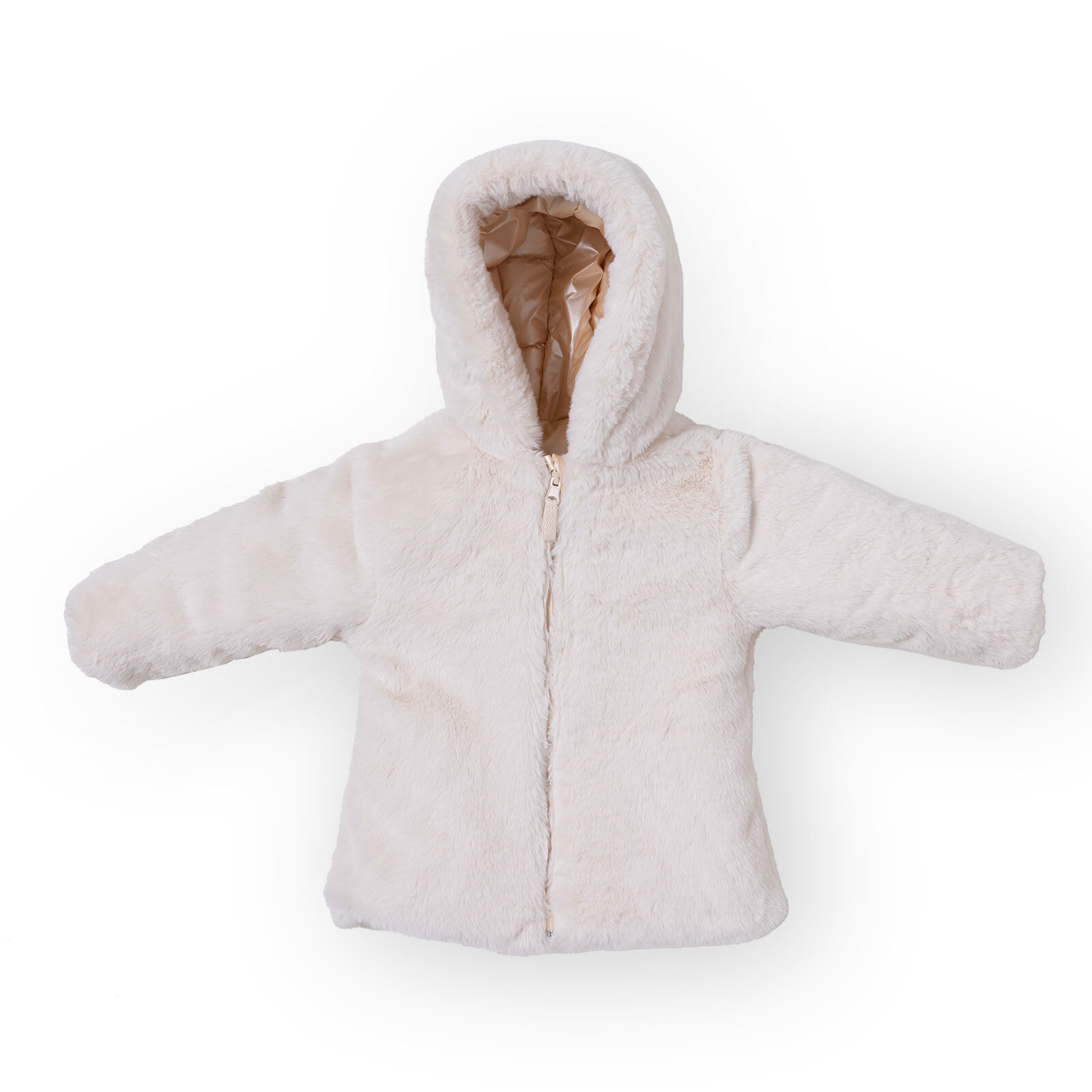 Kız Bebek Mont Çift Taraflı Fermuarlı Uzun Kol