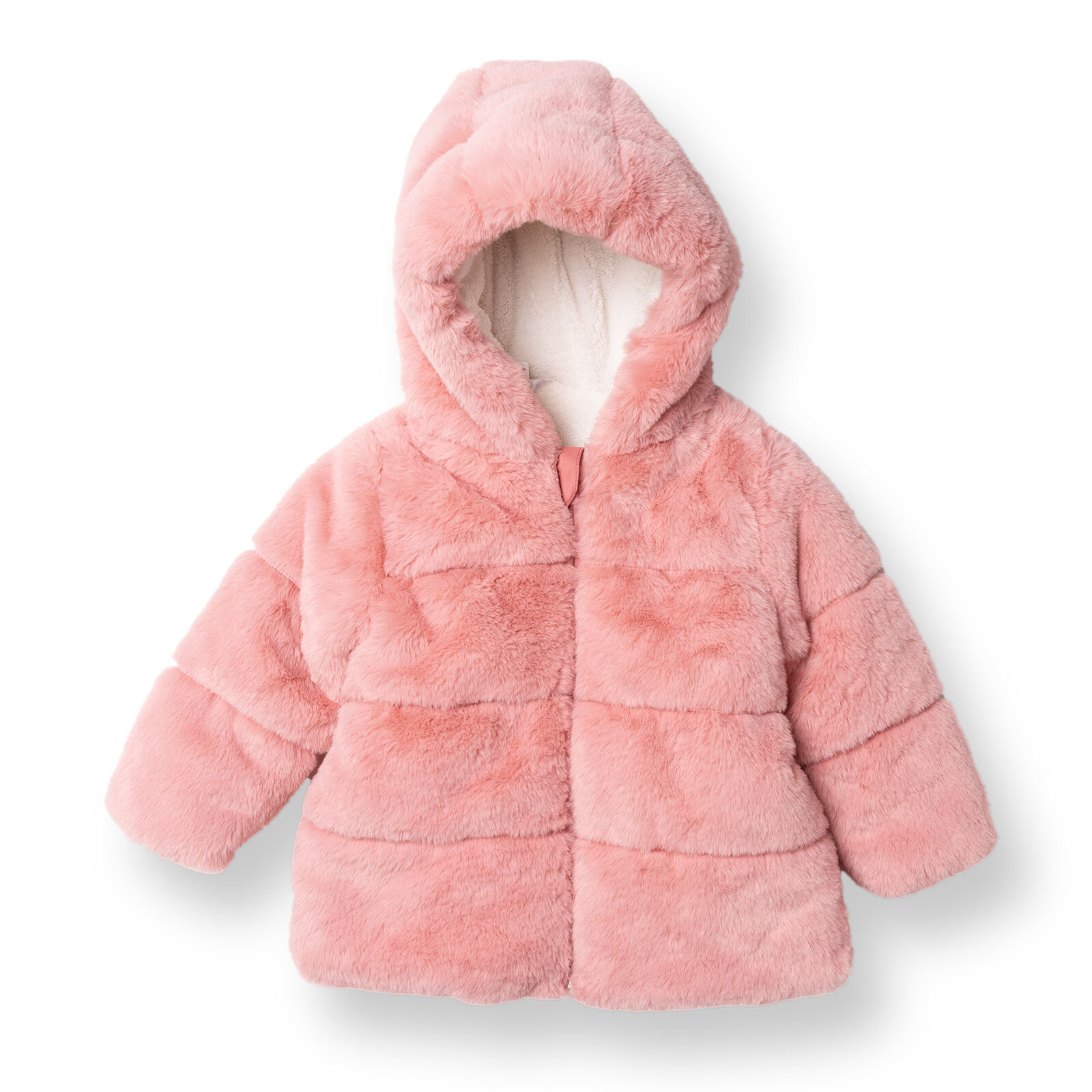 Kız Bebek Mont Peluş Fermuarlı Uzun Kol