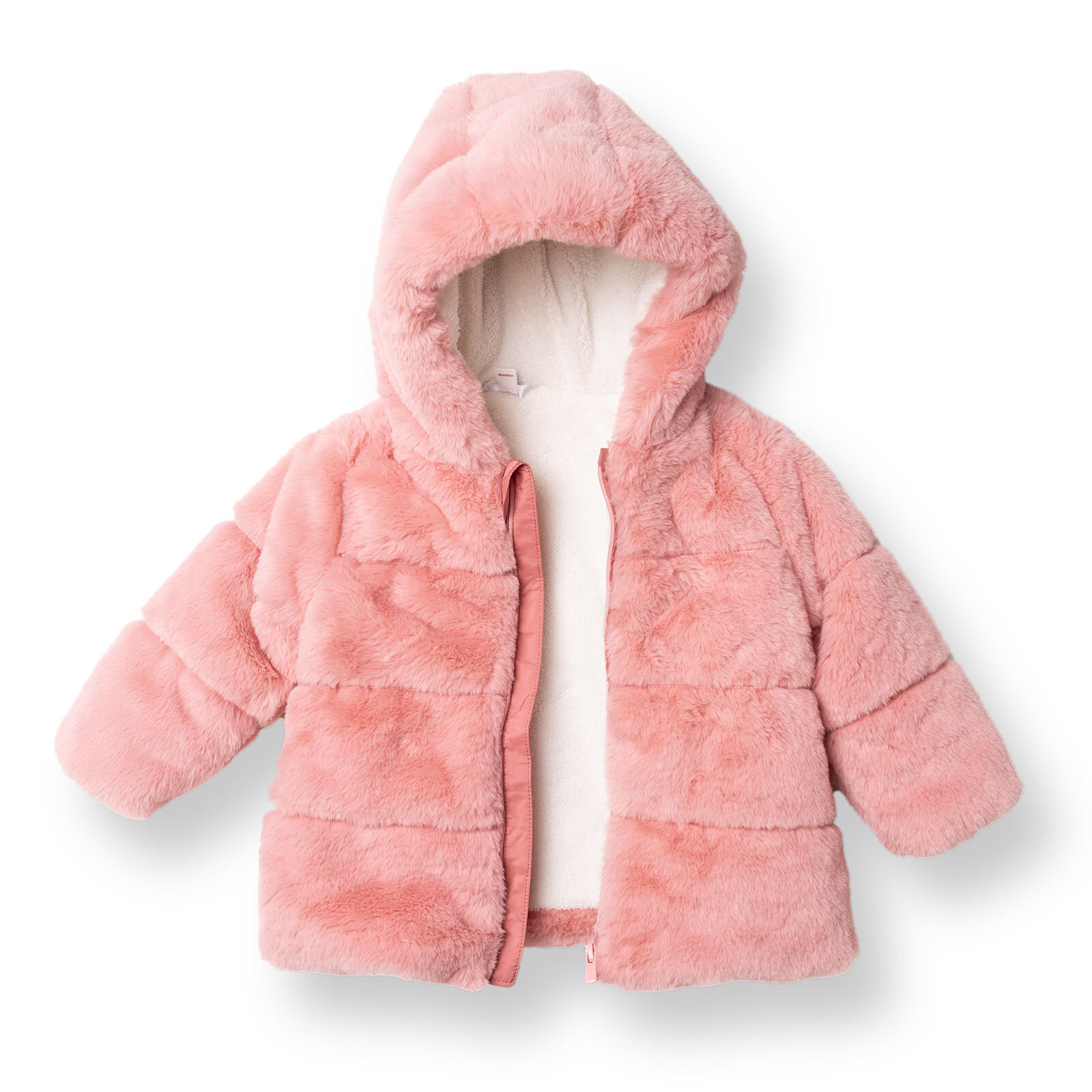 Kız Bebek Mont Peluş Fermuarlı Uzun Kol