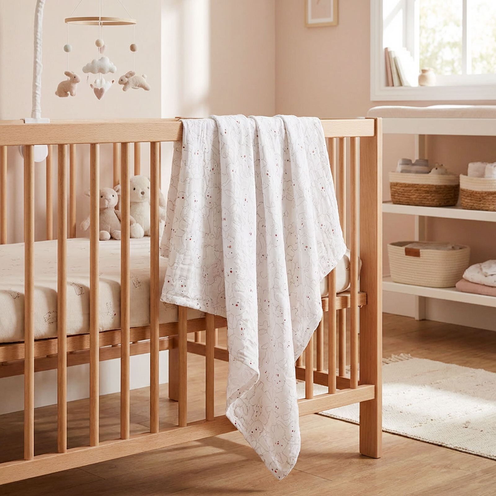 Kız Bebek Müslin Battaniye 100x110cm