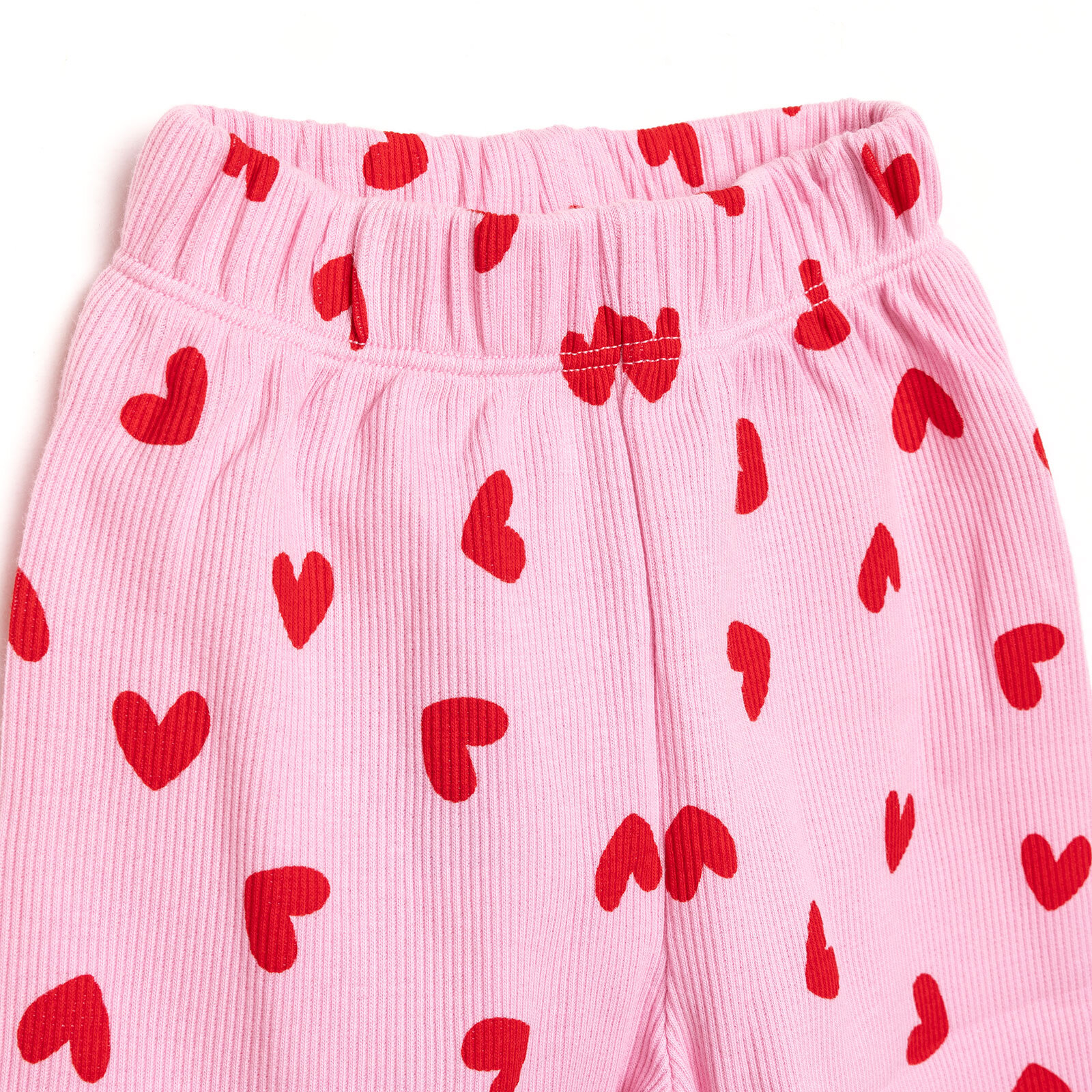 Kız Bebek Pijama Takım Kaşkorse Kalp Desen Bisiklet Yaka Uzun Kol Pembe Kız Bebek Pijama Takım Kaşkorse Kalp Desen Bisiklet Yaka Uzun Kol Pembe