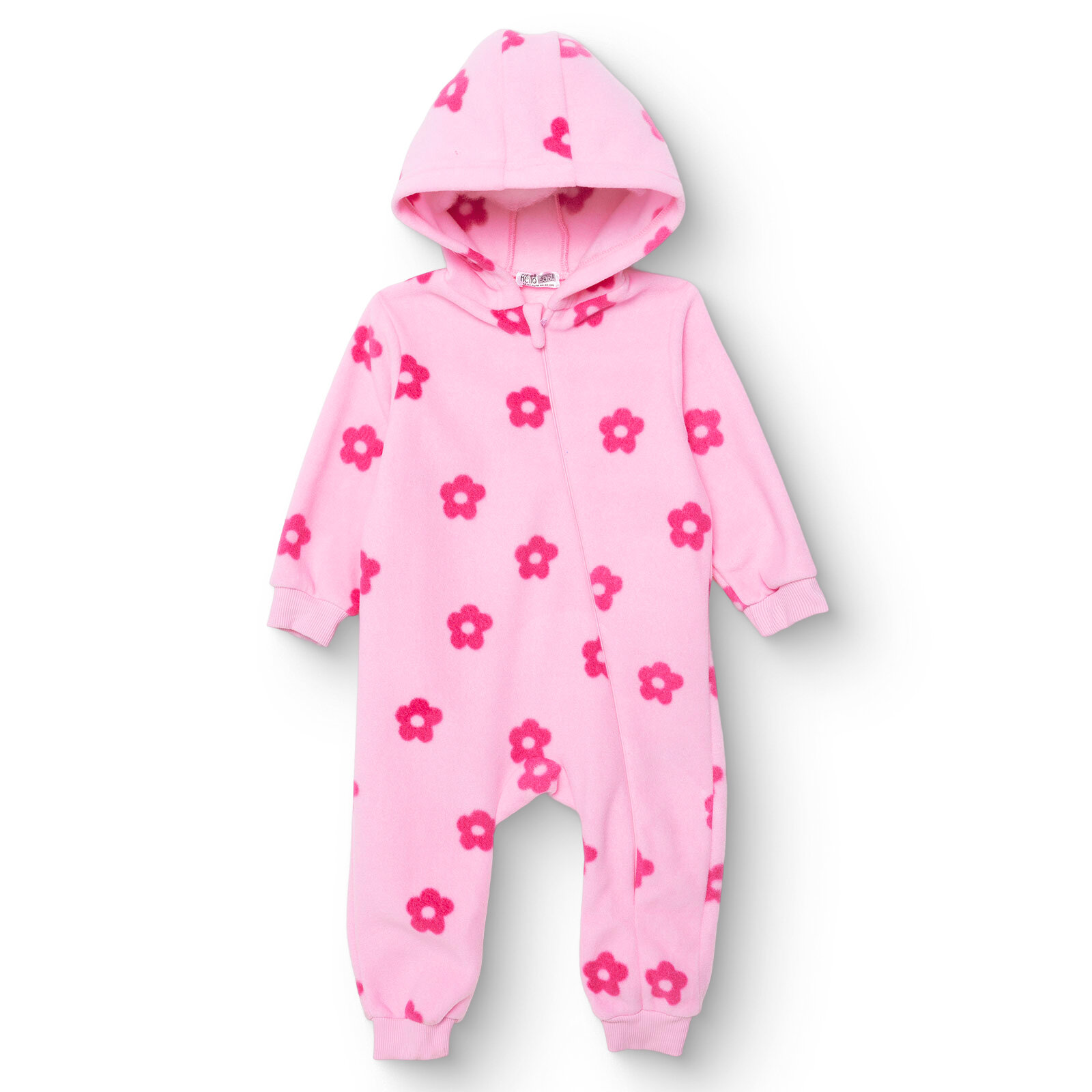 Kız Bebek Polar Patiksiz Tulum Uzun Kol Lastikli Paça