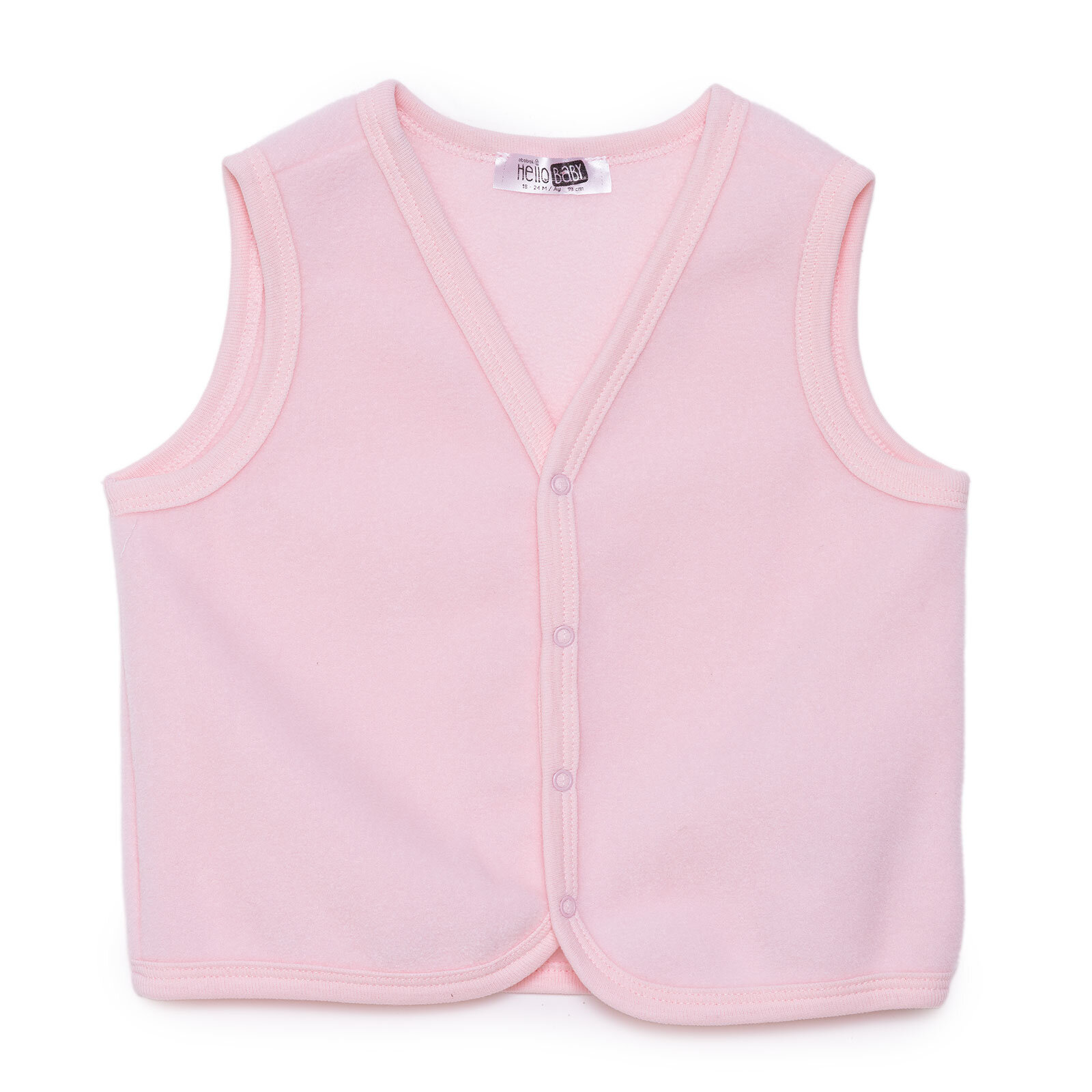 Kız Bebek Polar Yelek Çıtçıtlı V Yaka Atlet Kol