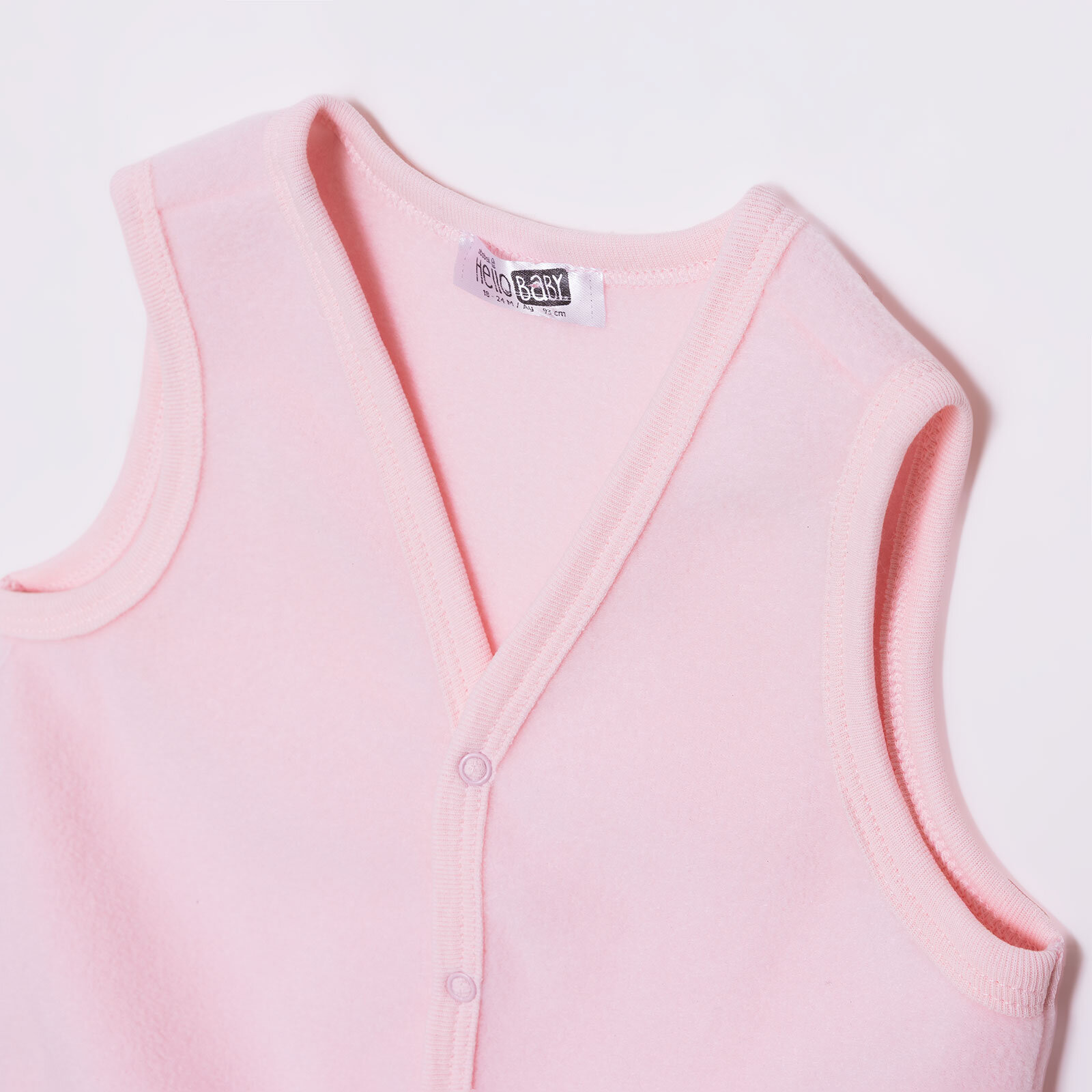 Kız Bebek Polar Yelek Çıtçıtlı V Yaka Atlet Kol