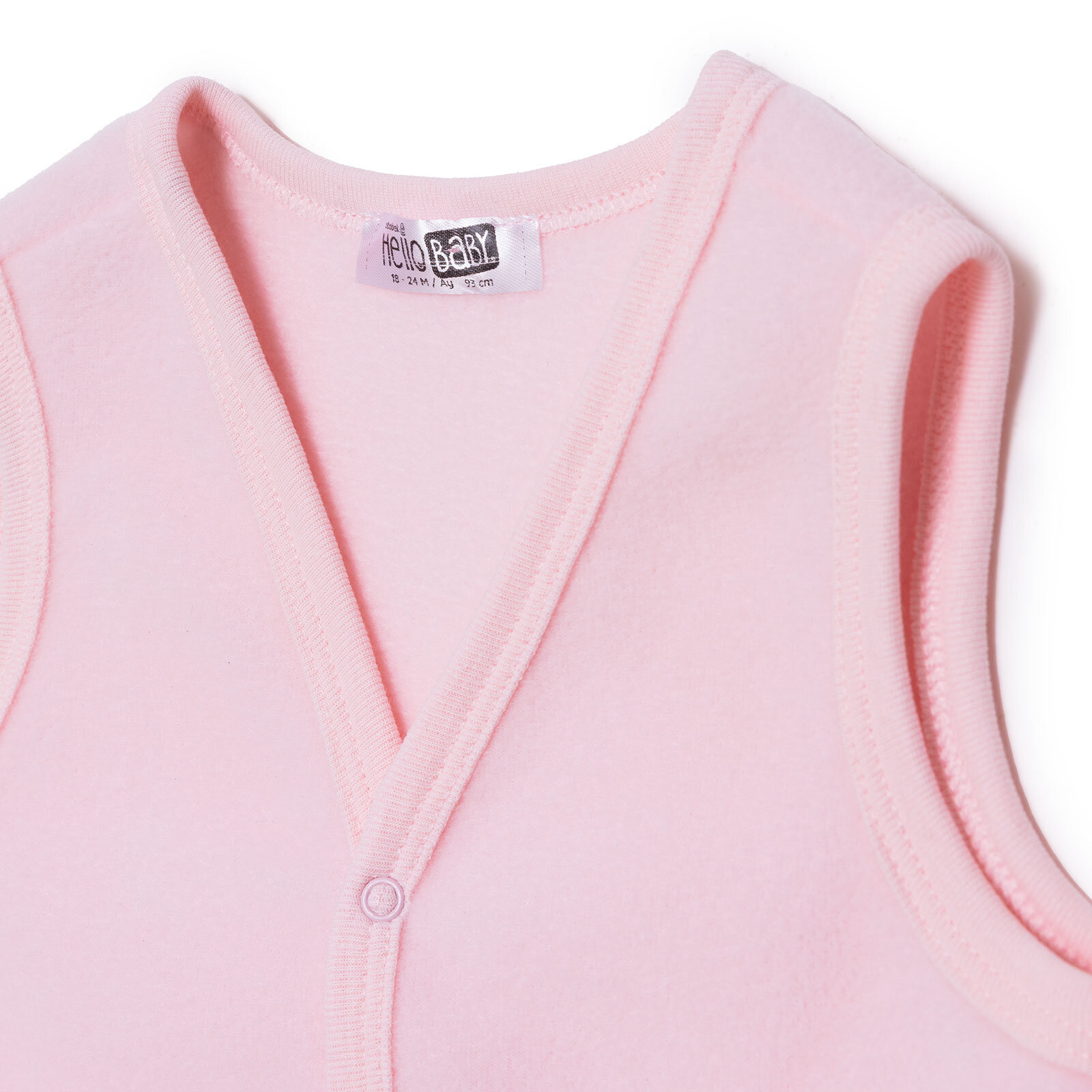 Kız Bebek Polar Yelek Çıtçıtlı V Yaka Atlet Kol