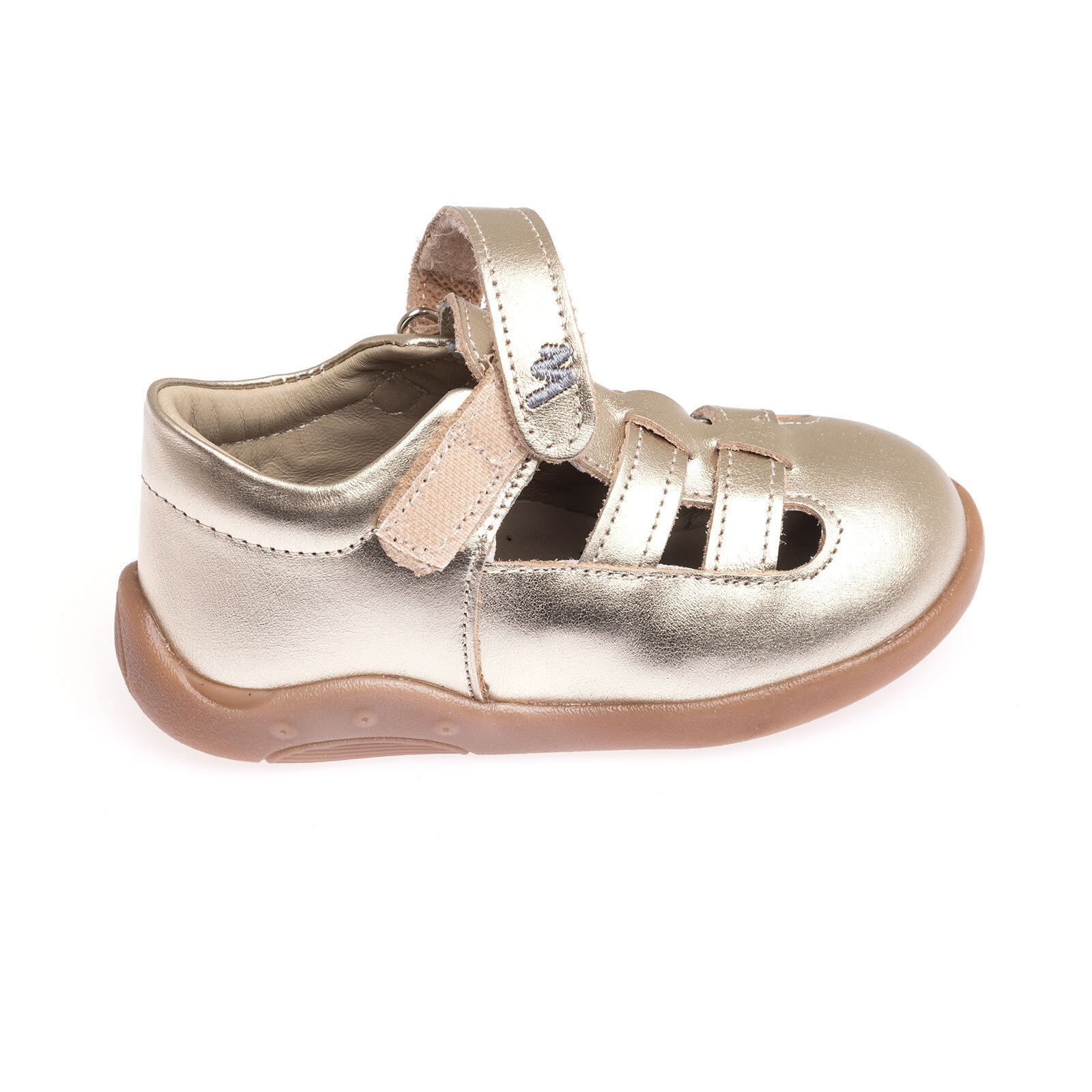 Kız Bebek Sandalet Deri Cırt Cırtlı