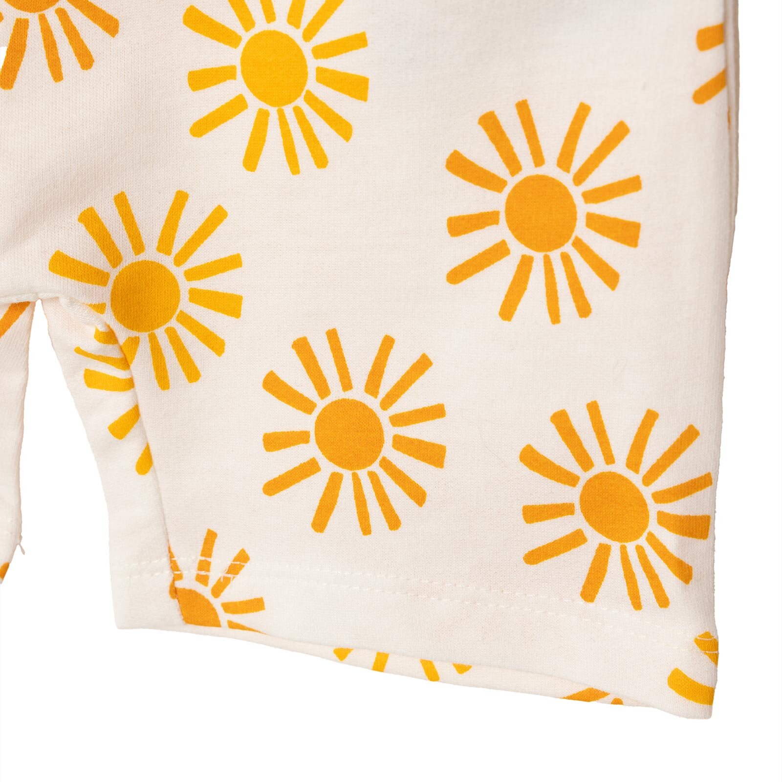 Kız Bebek Şort Salopet-Tshirt İki İplik Bisiklet Yaka Kısa Kol Reçme Paça