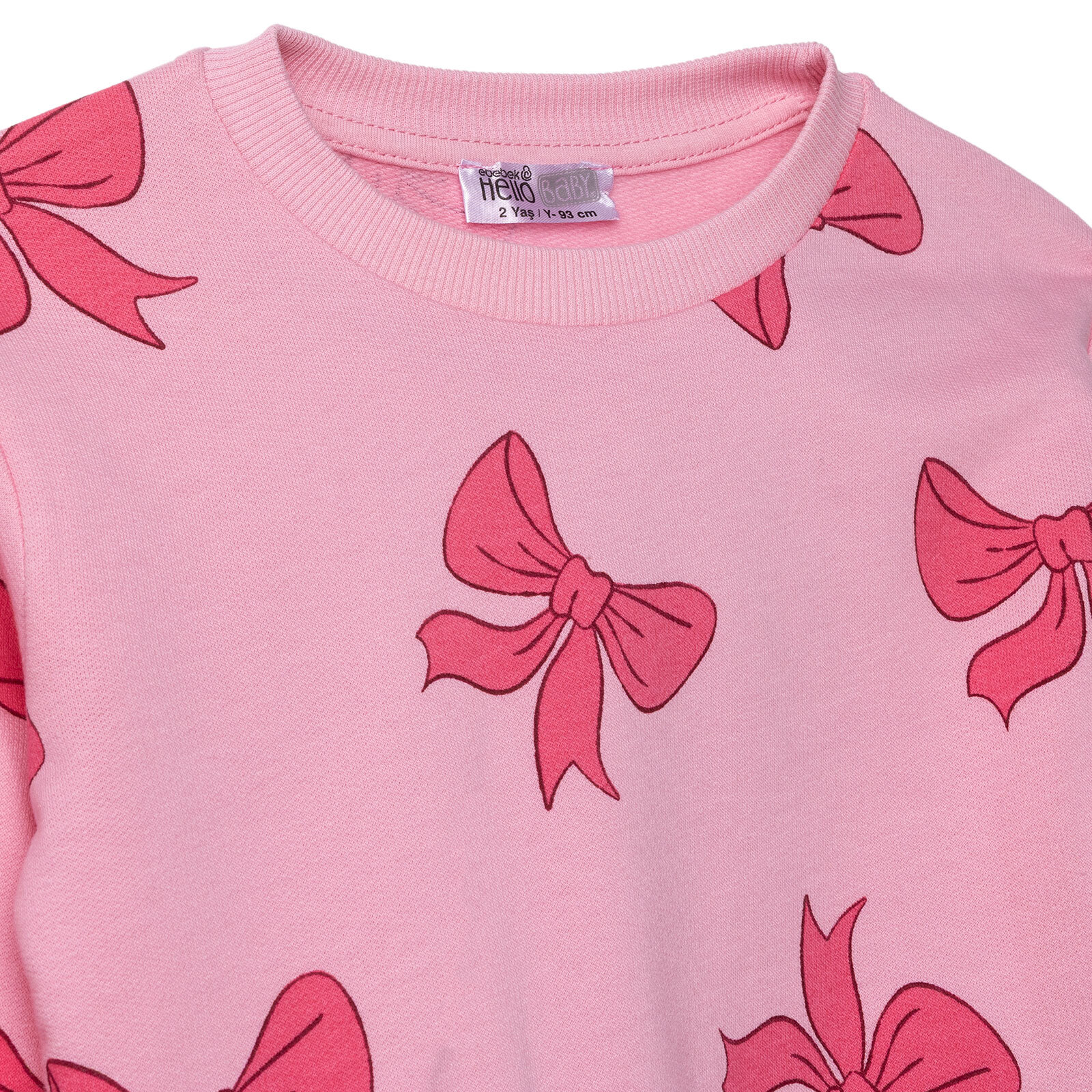 Kız Bebek Sweatshirt Bisiklet Yaka Uzun Kol