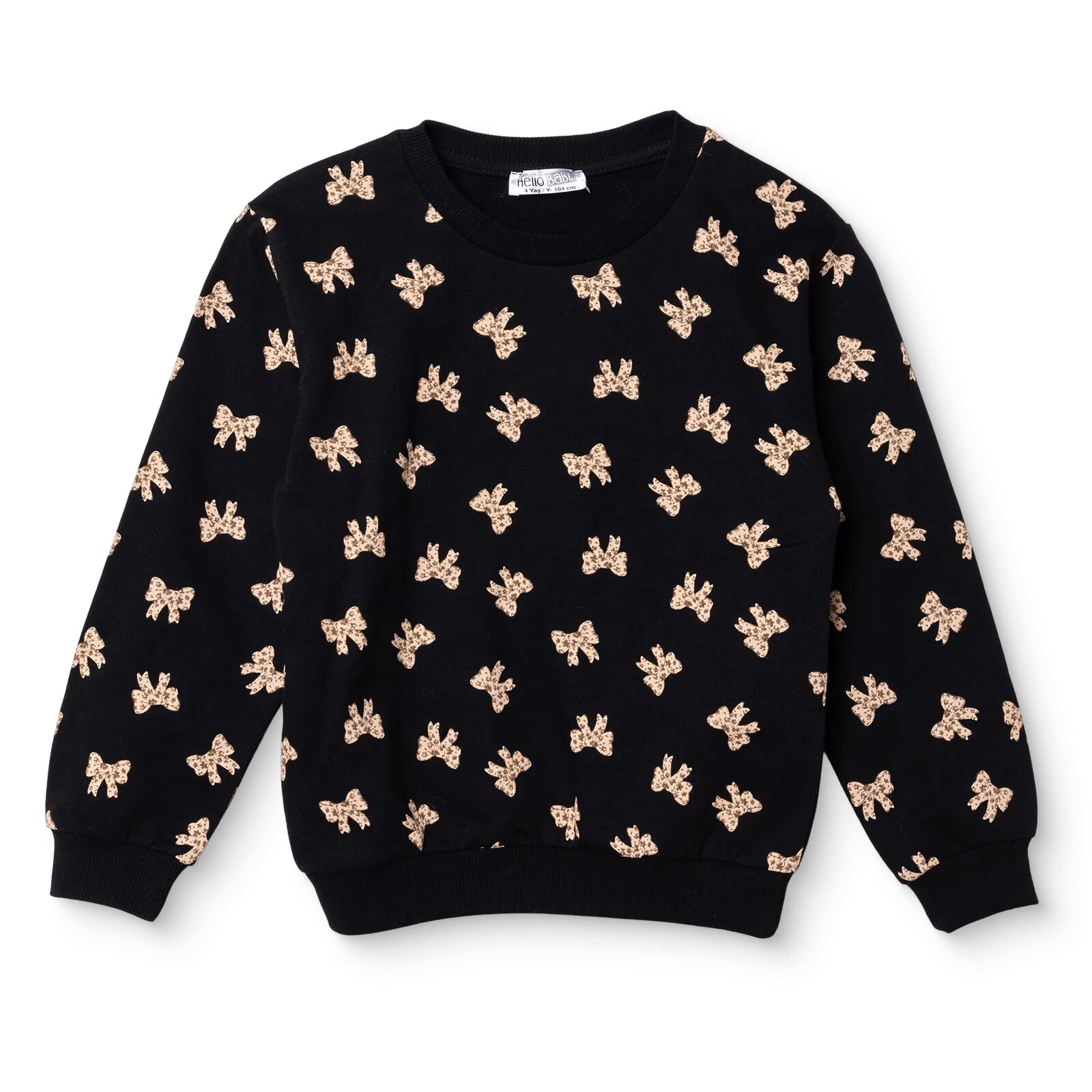 Kız Bebek Sweatshirt Bisiklet Yaka Uzun Kol