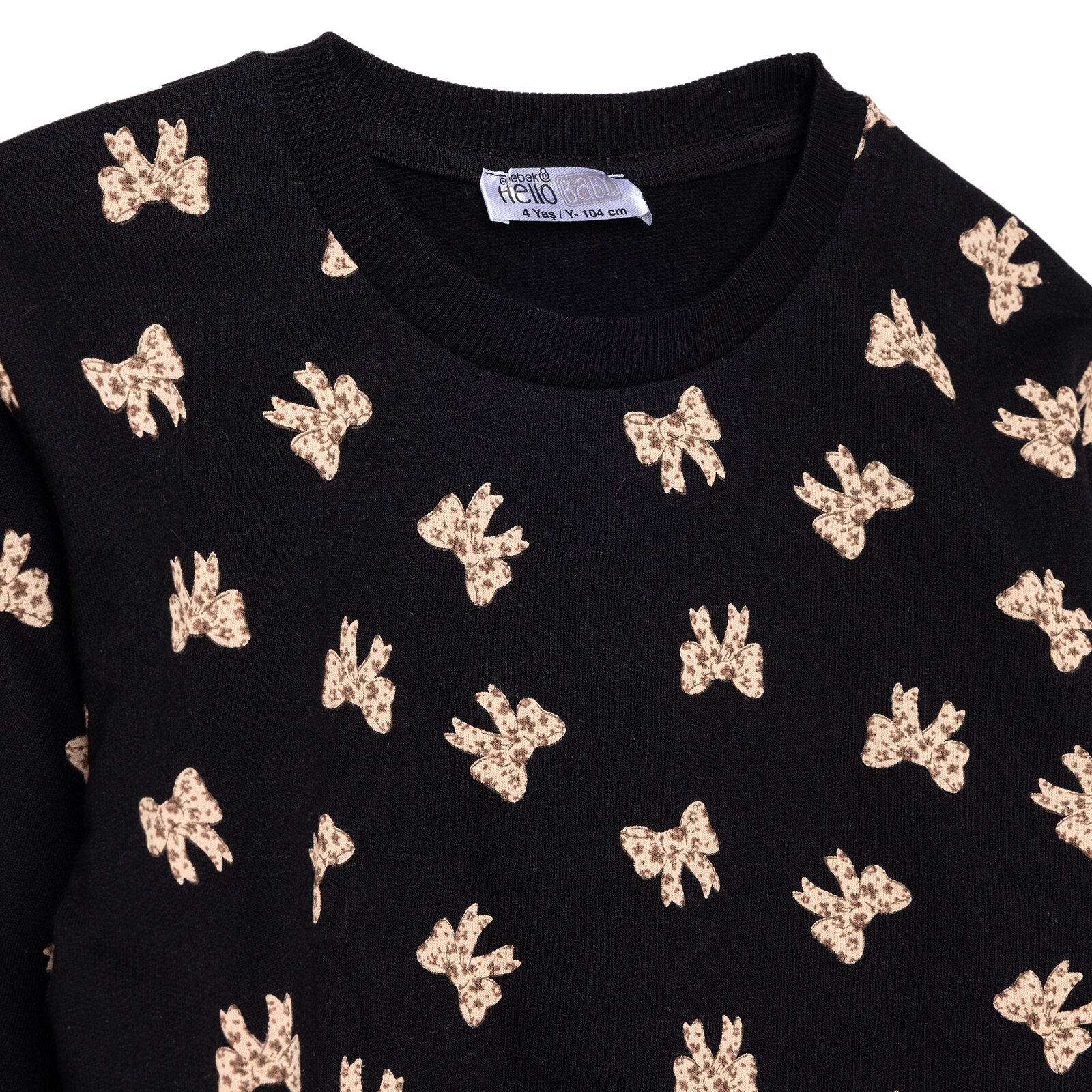 Kız Bebek Sweatshirt Bisiklet Yaka Uzun Kol