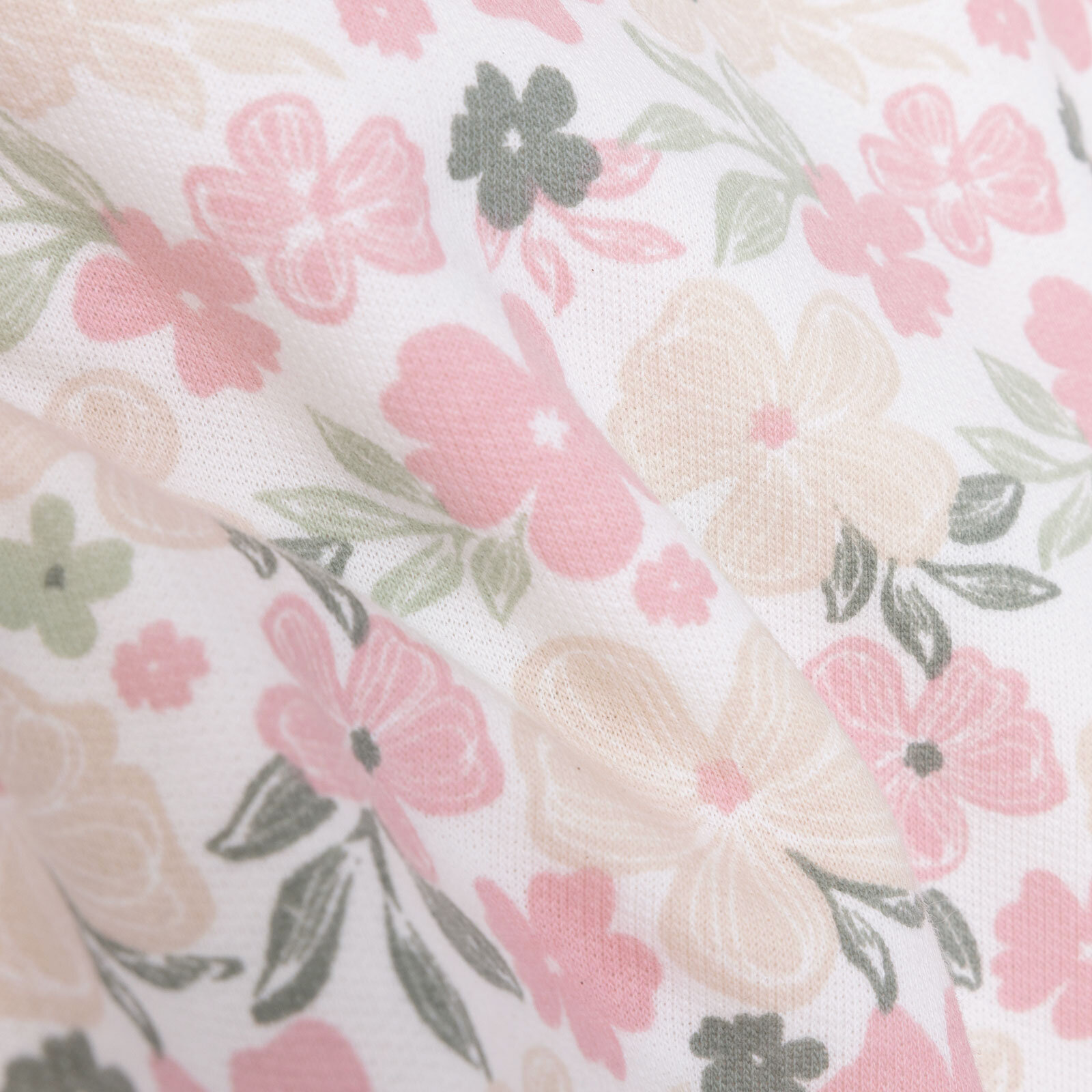 Kız Bebek Sweatshirt Çiçekli Bisiklet Yaka Uzun Kol