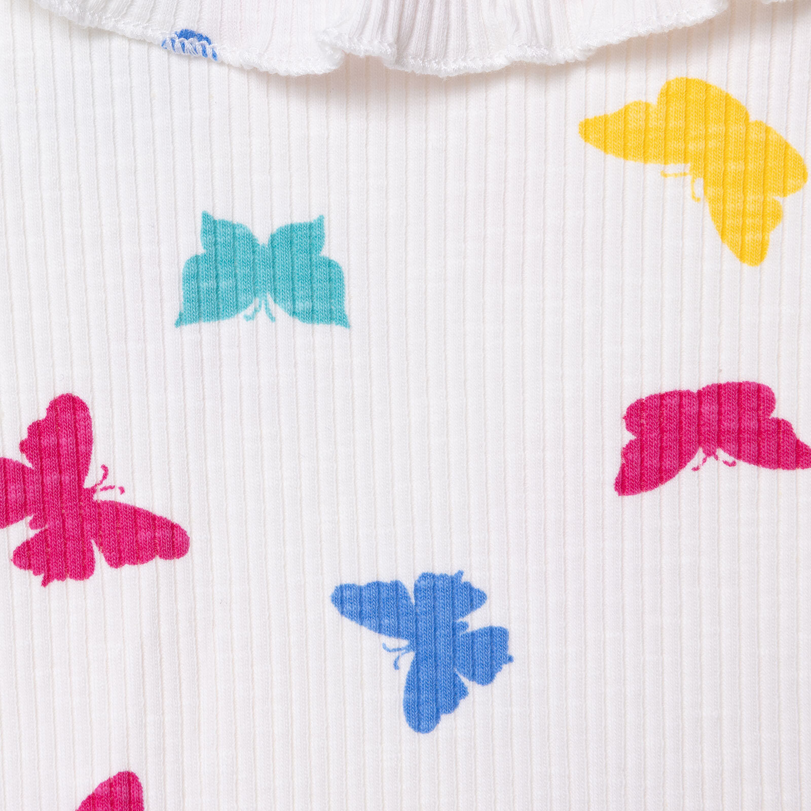 Kız Bebek Sweatshirt Düğmeli Bisiklet Yaka Uzun Kol