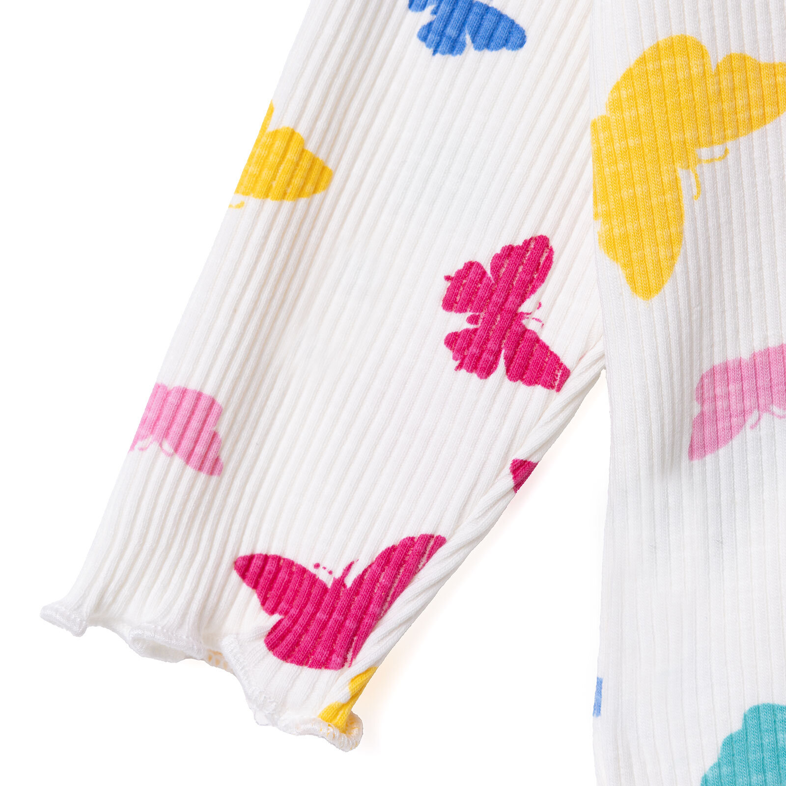 Kız Bebek Sweatshirt Düğmeli Bisiklet Yaka Uzun Kol