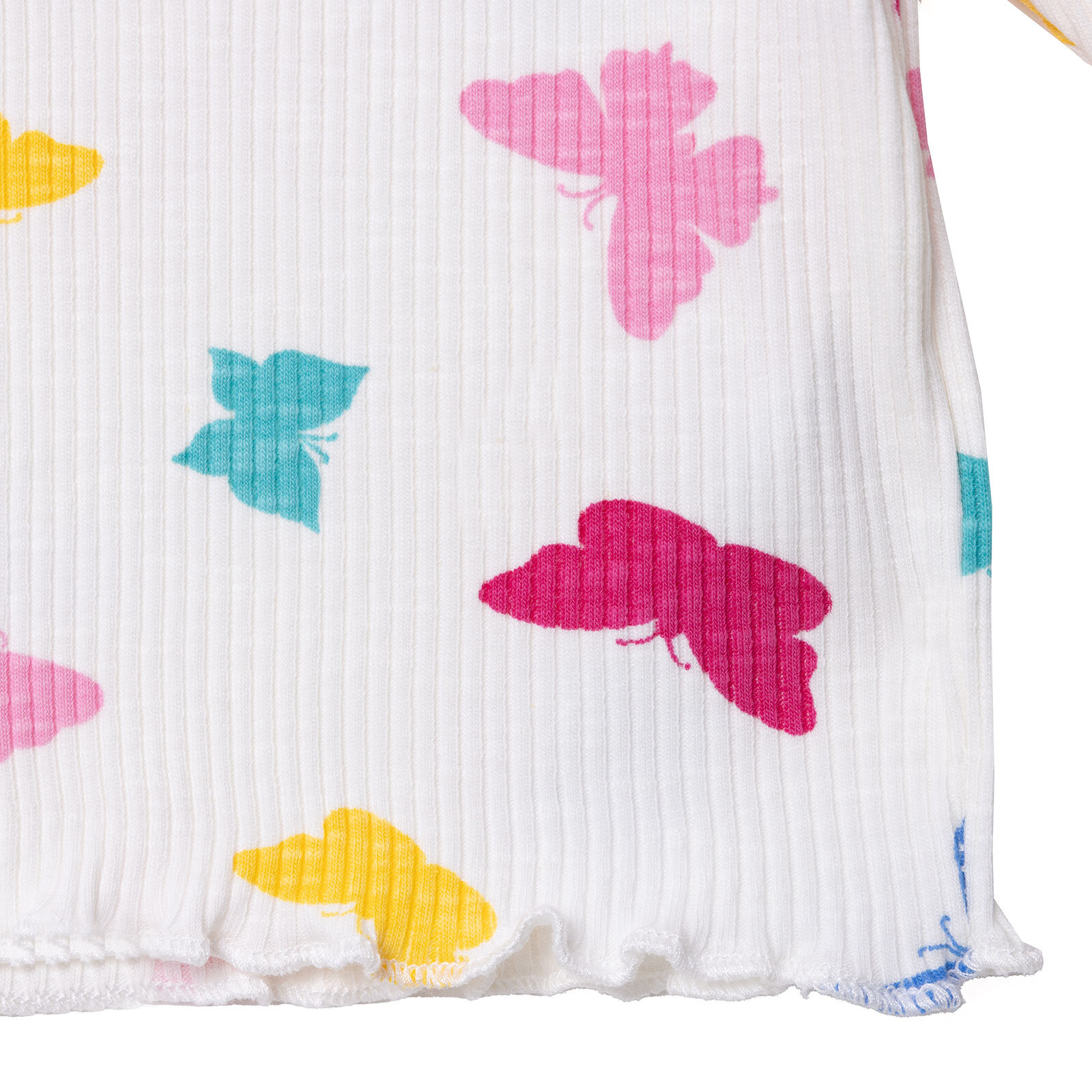 Kız Bebek Sweatshirt Düğmeli Bisiklet Yaka Uzun Kol