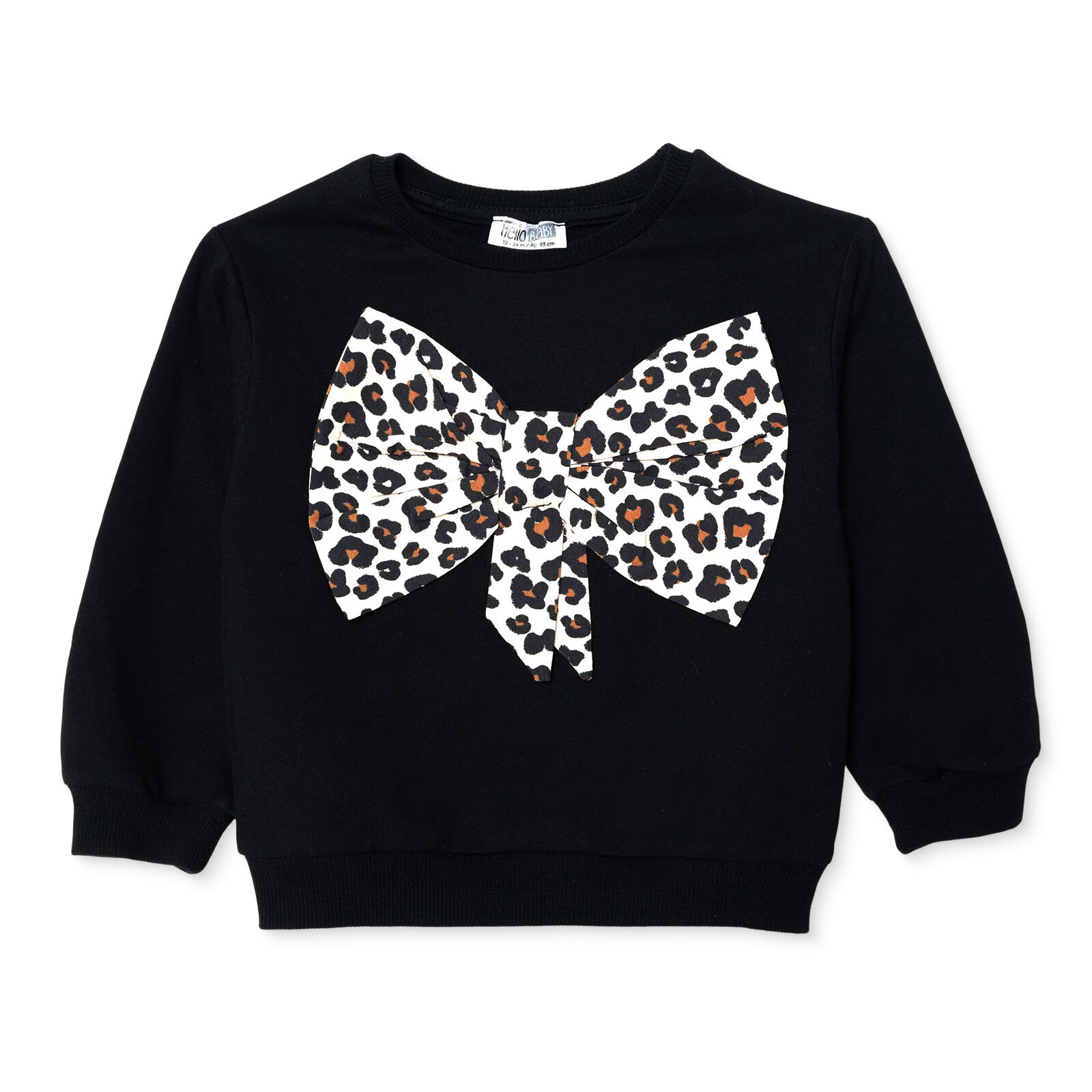 Kız Bebek Sweatshirt İki İplik Bisiklet Yaka Uzun Kol