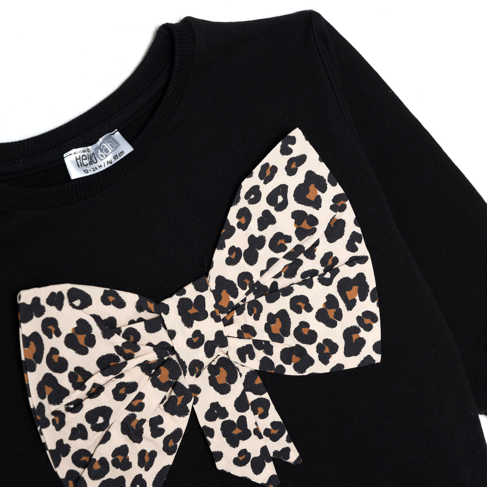 Kız Bebek Sweatshirt İki İplik Bisiklet Yaka Uzun Kol