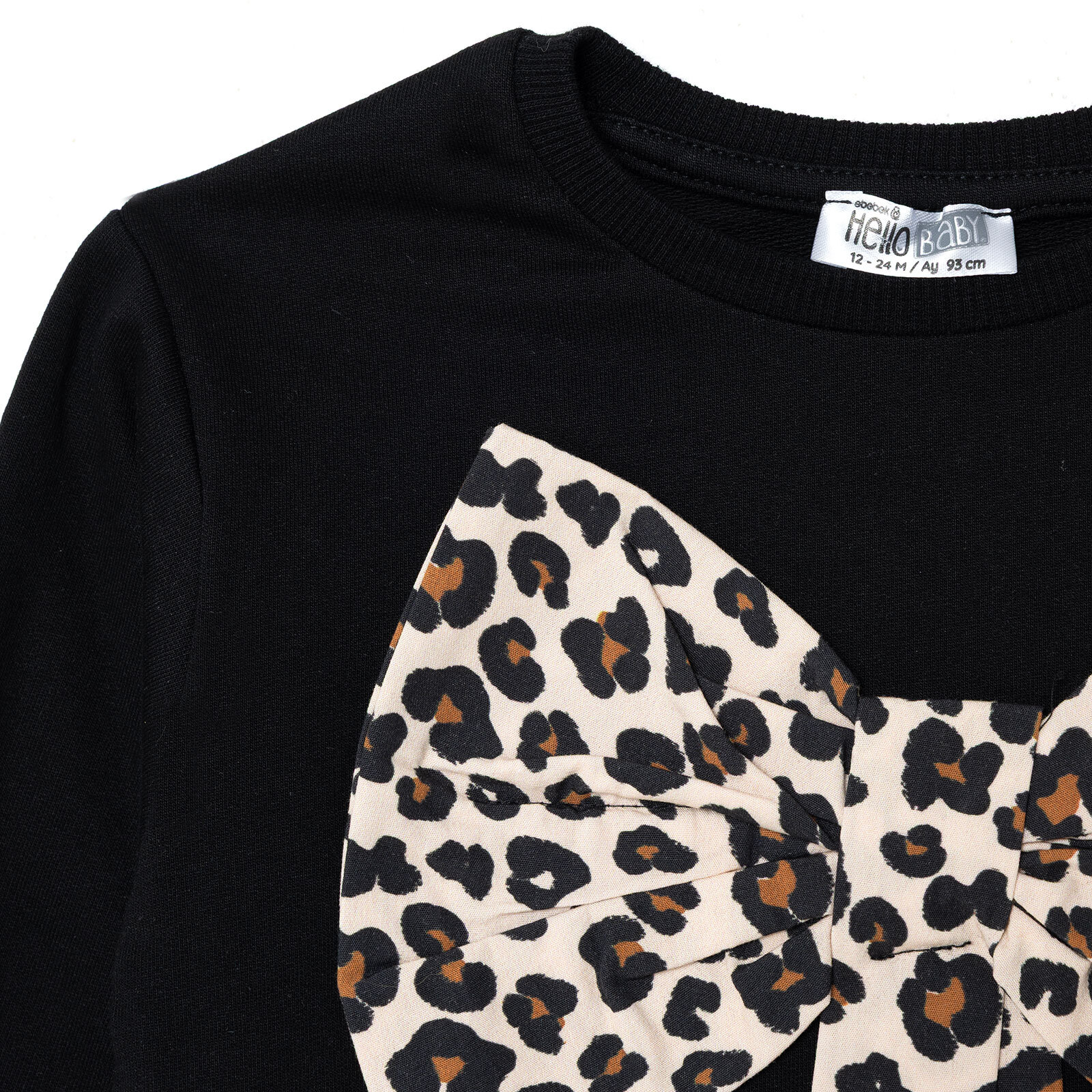 Kız Bebek Sweatshirt İki İplik Bisiklet Yaka Uzun Kol