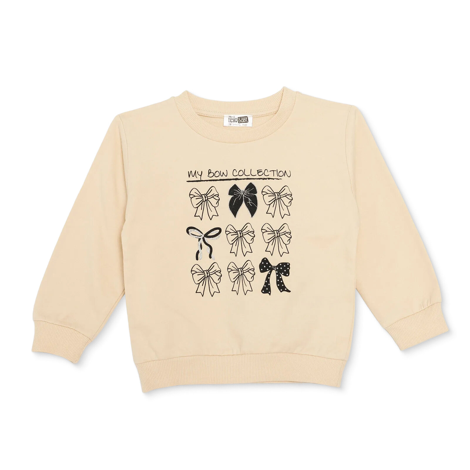 Kız Bebek Sweatshirt İki İplik Bisiklet Yaka Uzun Kol Kız Bebek Sweatshirt İki İplik Bisiklet Yaka Uzun Kol