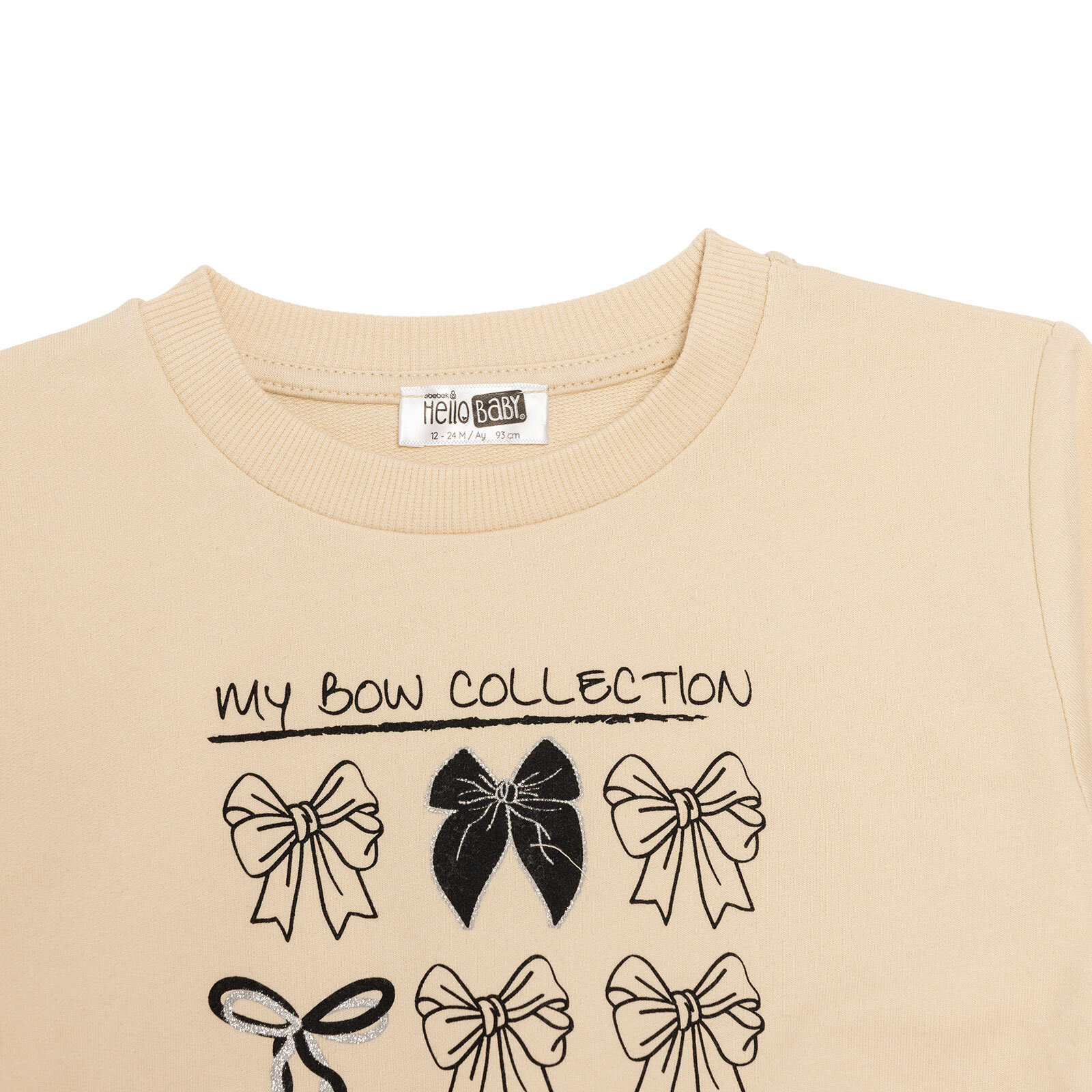 Kız Bebek Sweatshirt İki İplik Bisiklet Yaka Uzun Kol Kız Bebek Sweatshirt İki İplik Bisiklet Yaka Uzun Kol